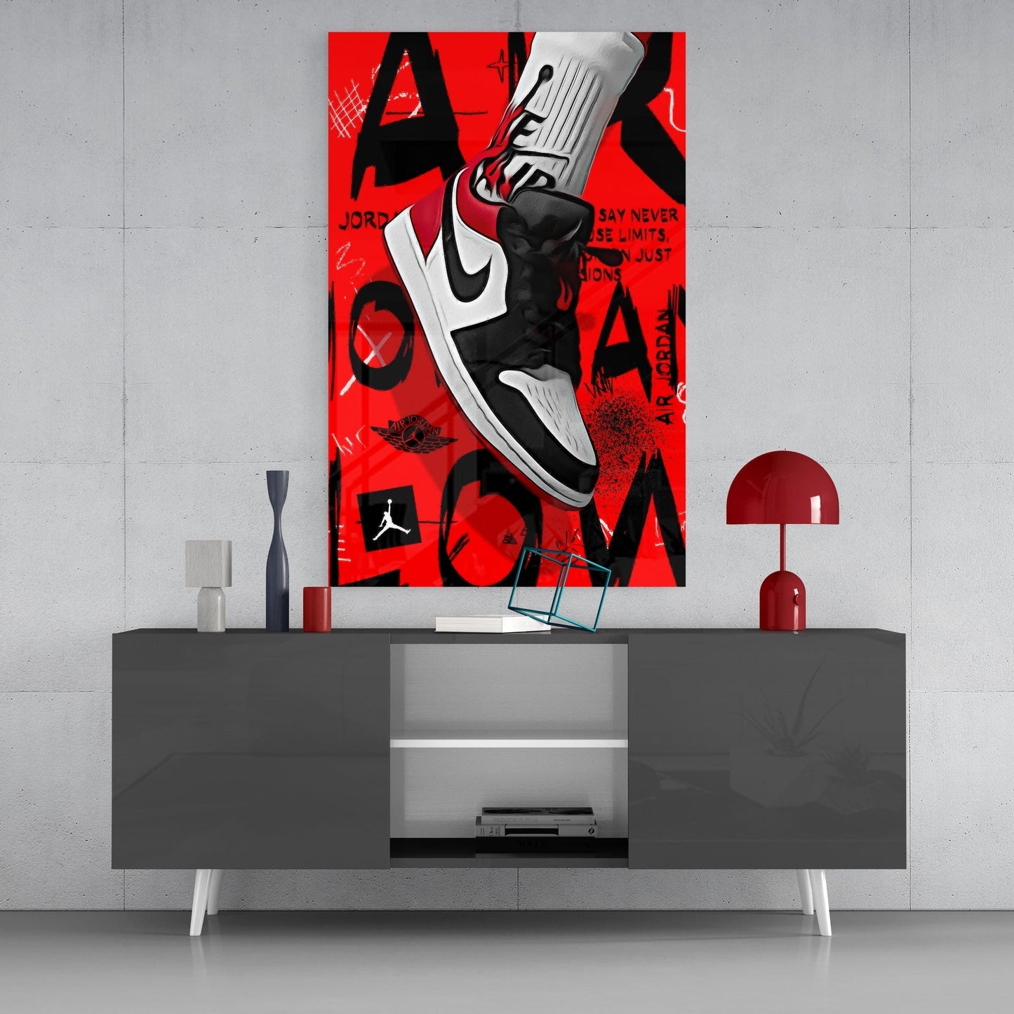 Air Jordan Glass Wall Art || Designers Collection