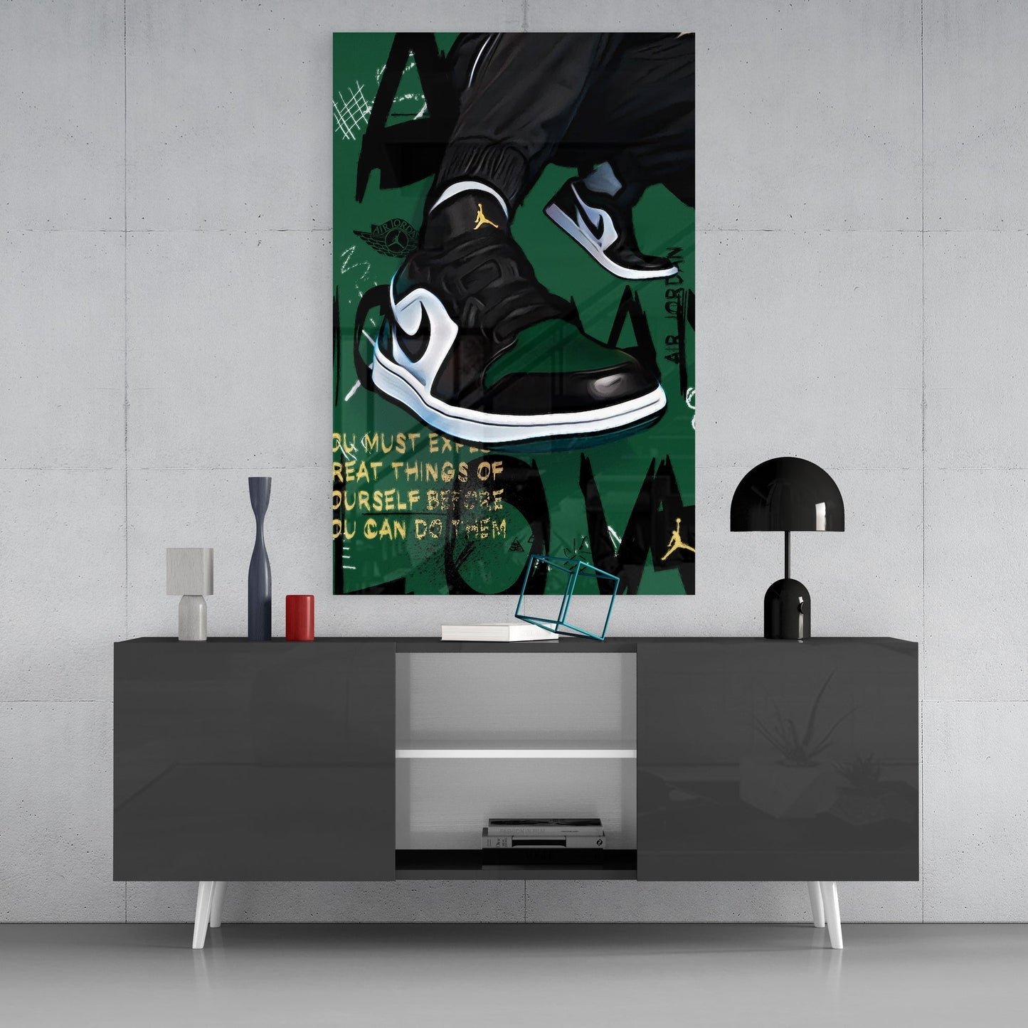 Air Jordan Glass Wall Art || Designers Collection