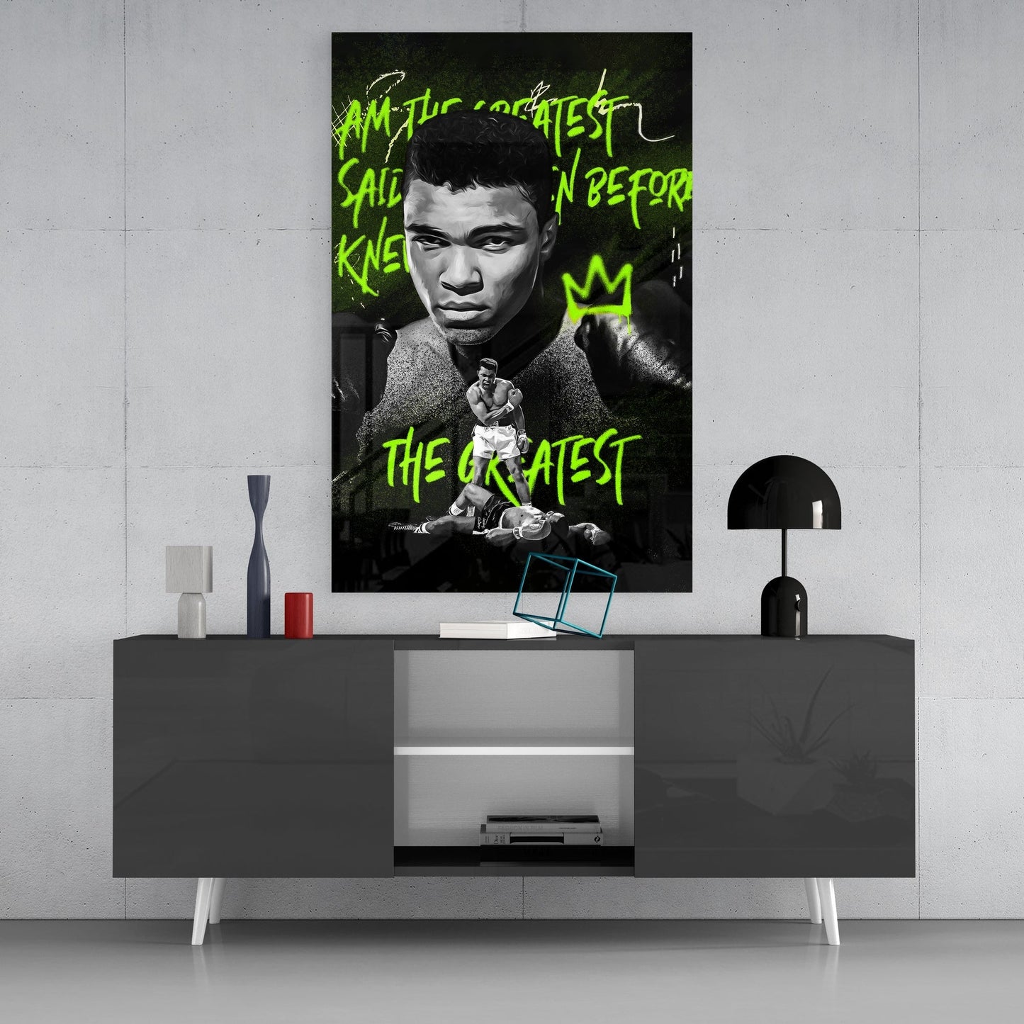 Muhammad Ali , The Greatest Glass Wall Art || Designers Collection