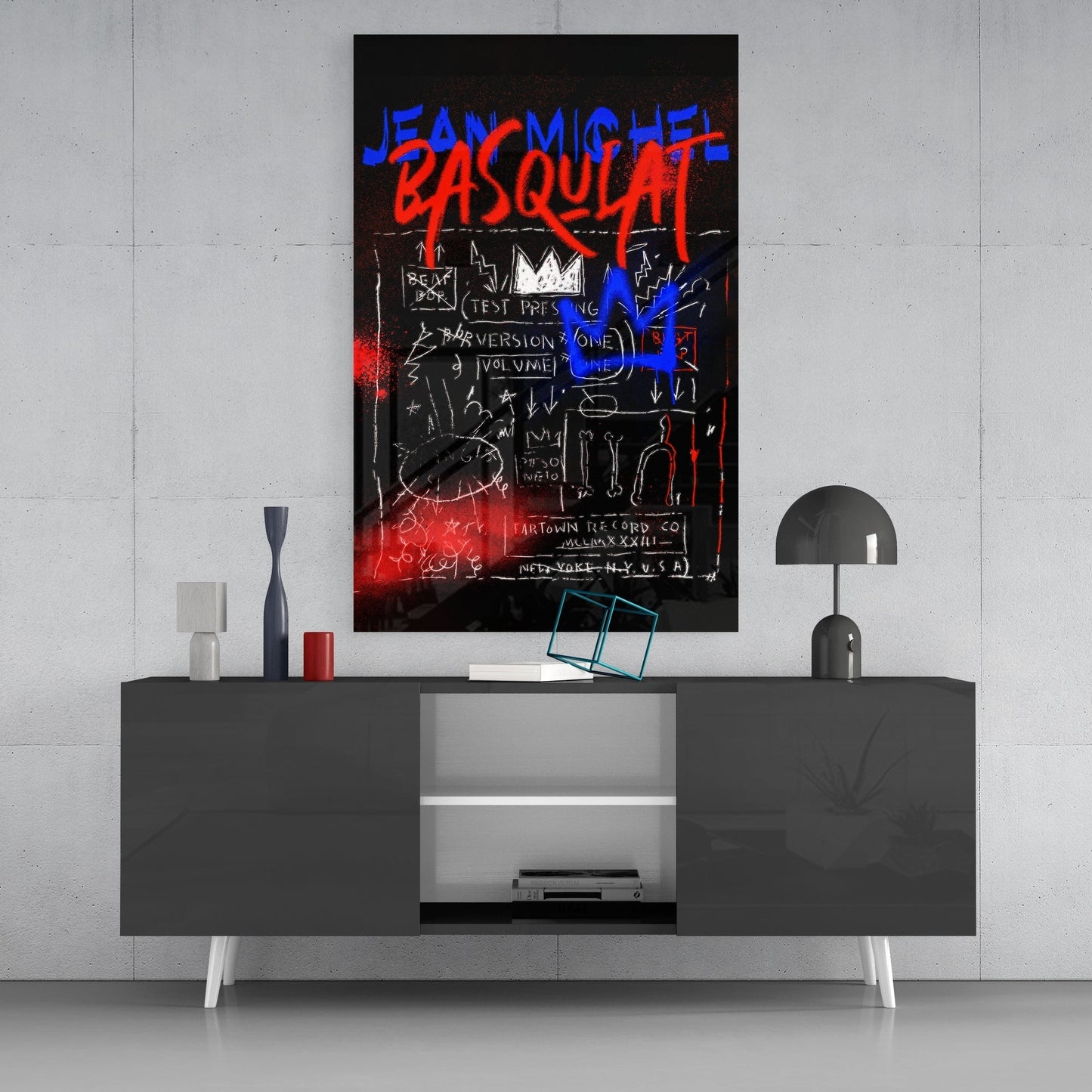 Style of Jean-Michel Basquiat Glass Wall Art || Designers Collection