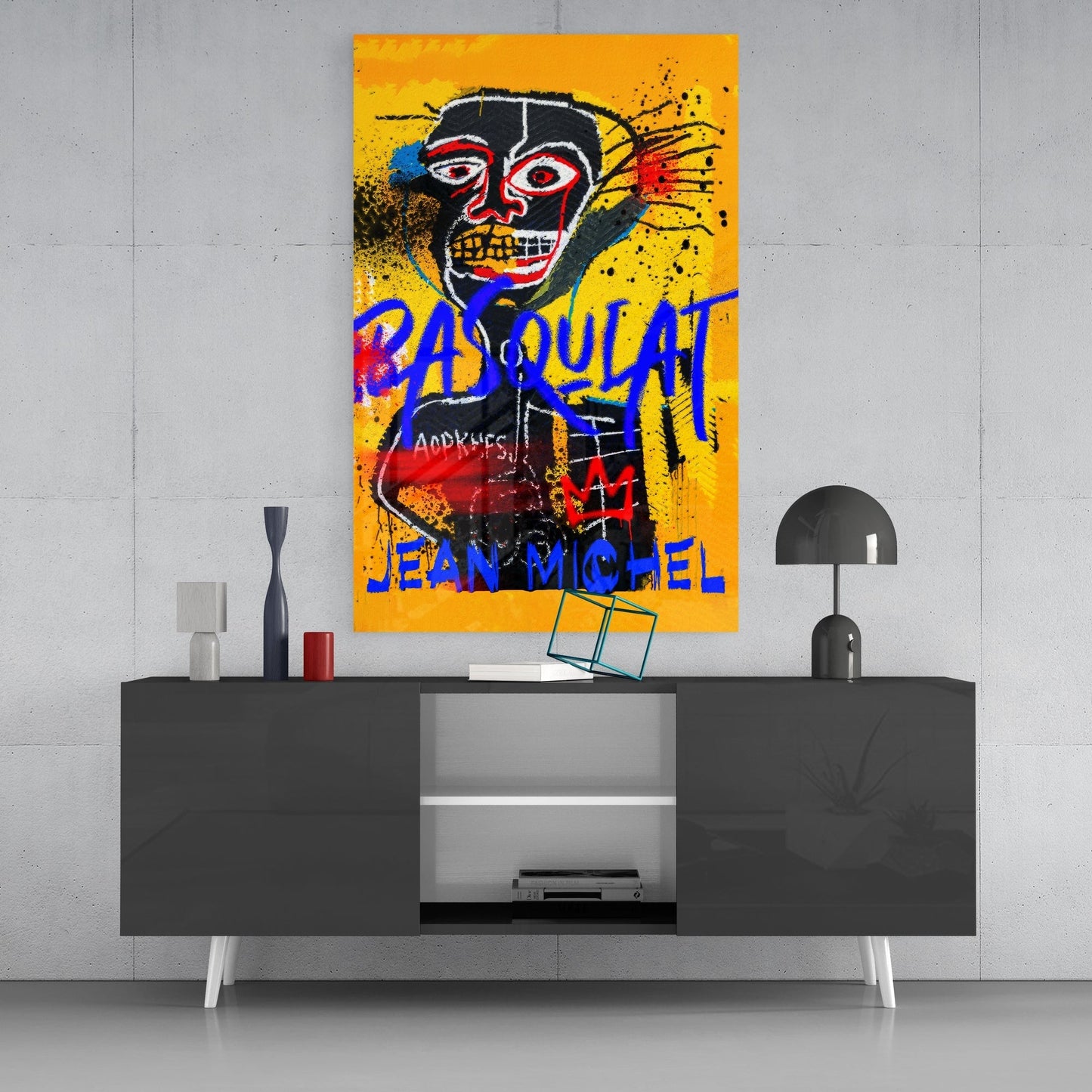 Style of Jean-Michel Basquiat Glass Wall Art || Designers Collection