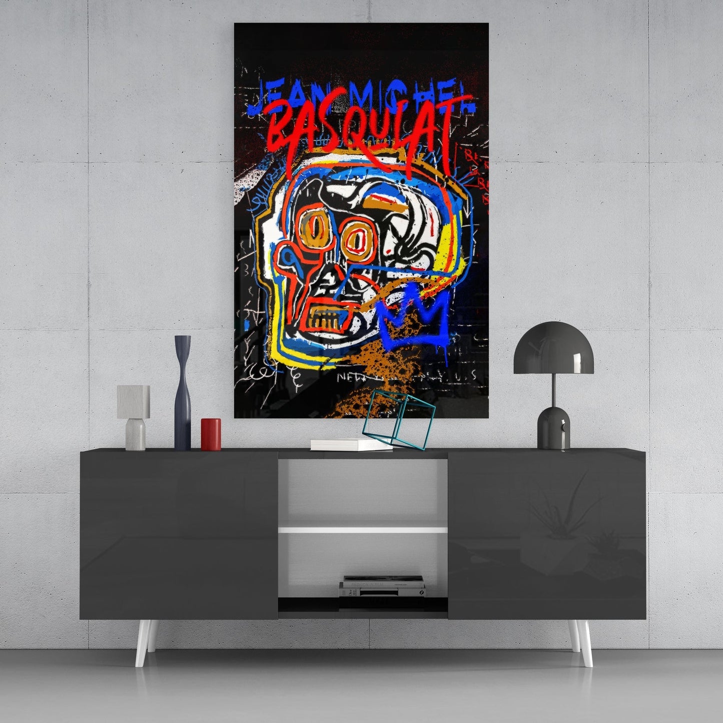 Style of Jean-Michel Basquiat Glass Wall Art || Designers Collection