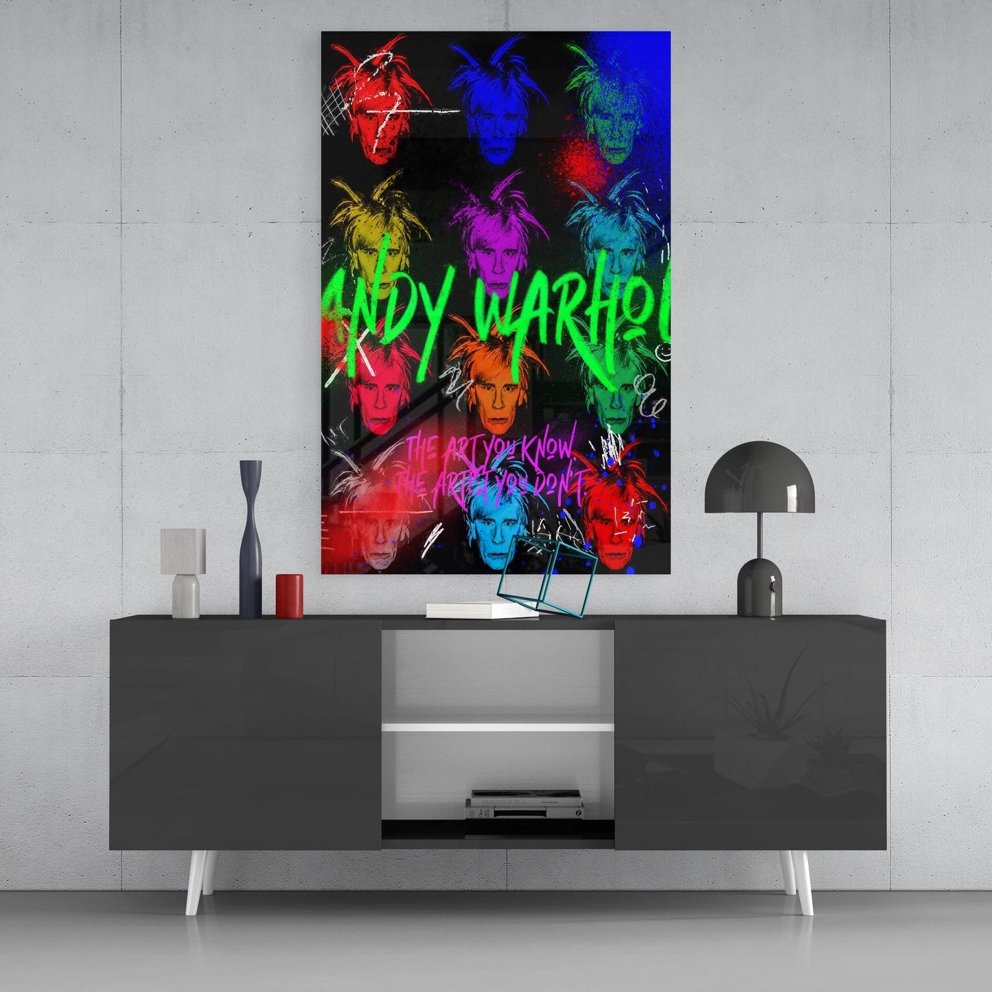 Andy Warhol and Himself Glass Wall Art || Designers Collection