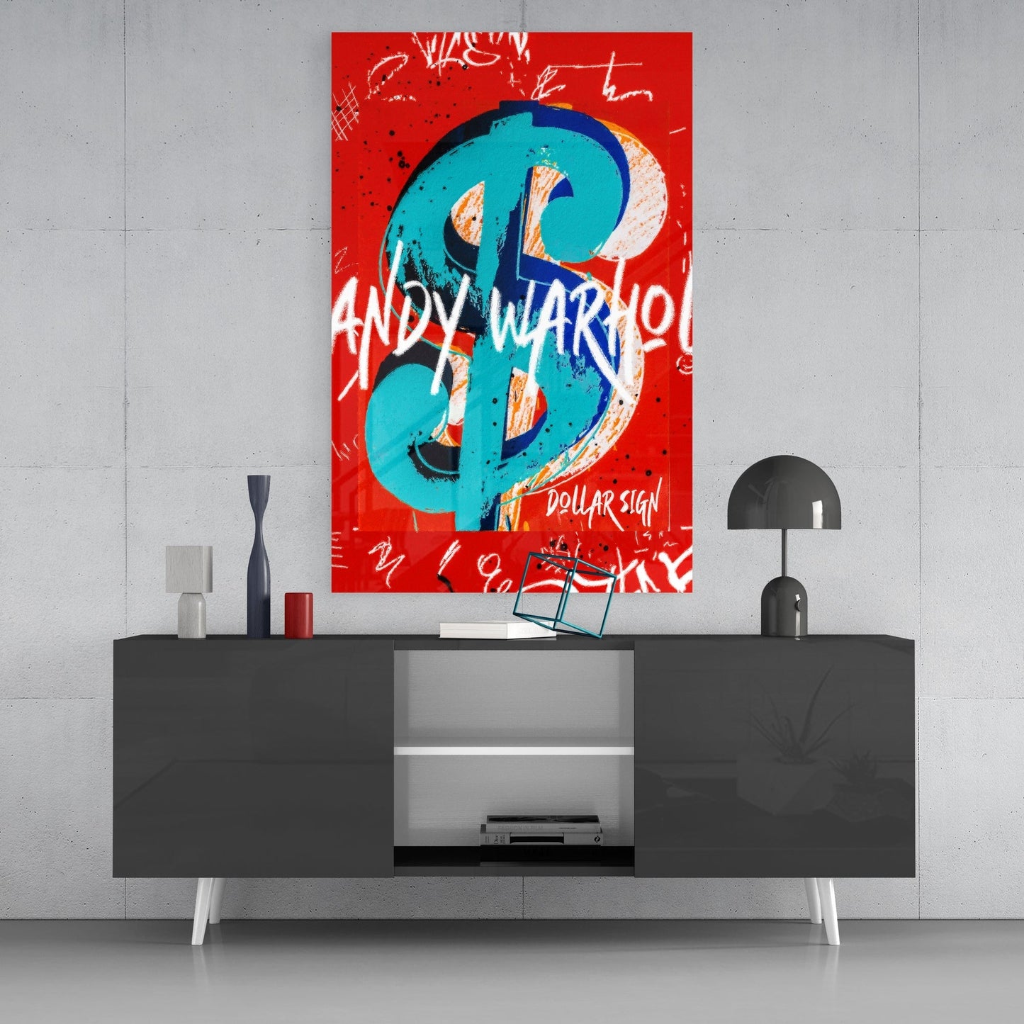Andy Warhol and Dollar Glass Wall Art || Designers Collection