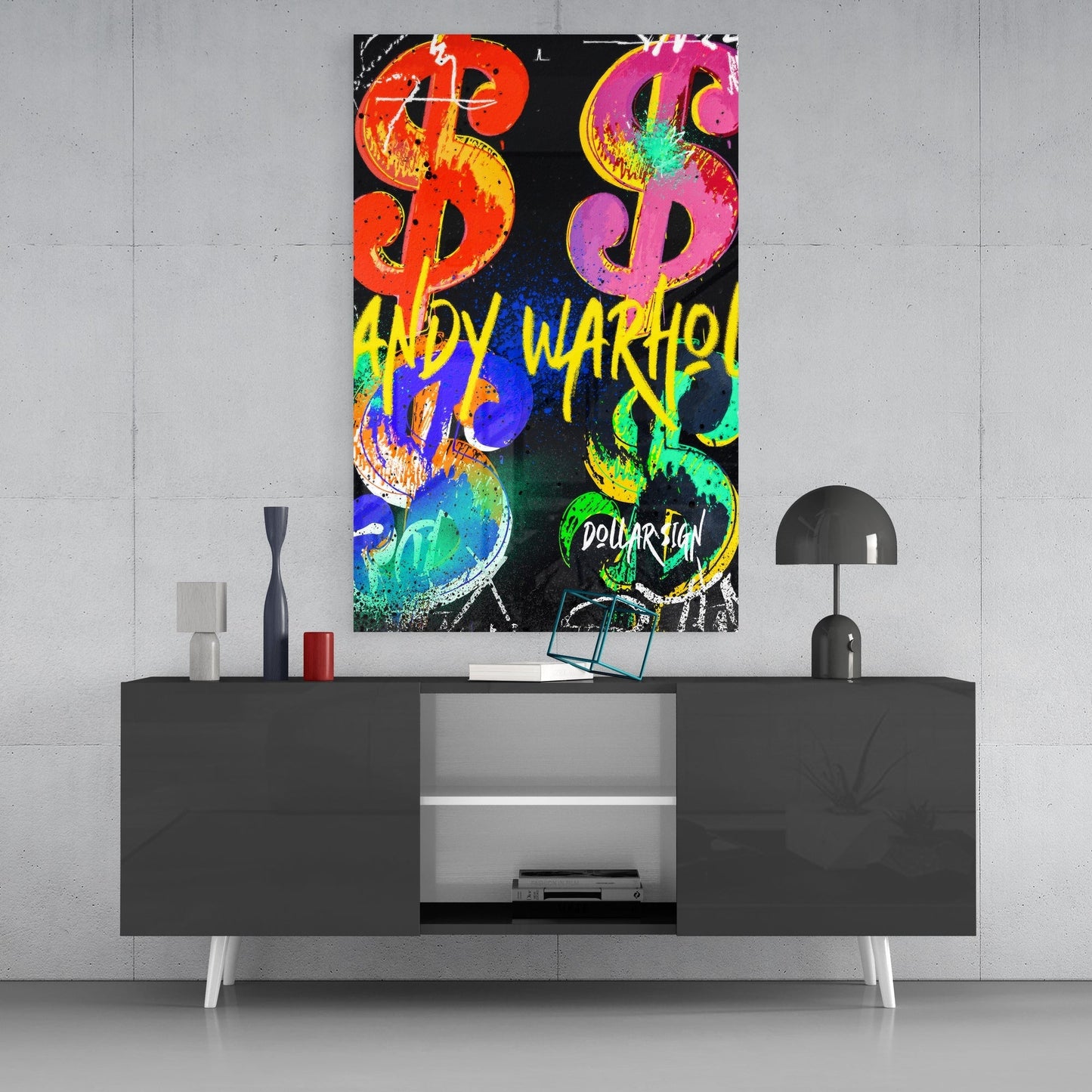 Andy Warhol and Dollar Glass Wall Art || Designers Collection