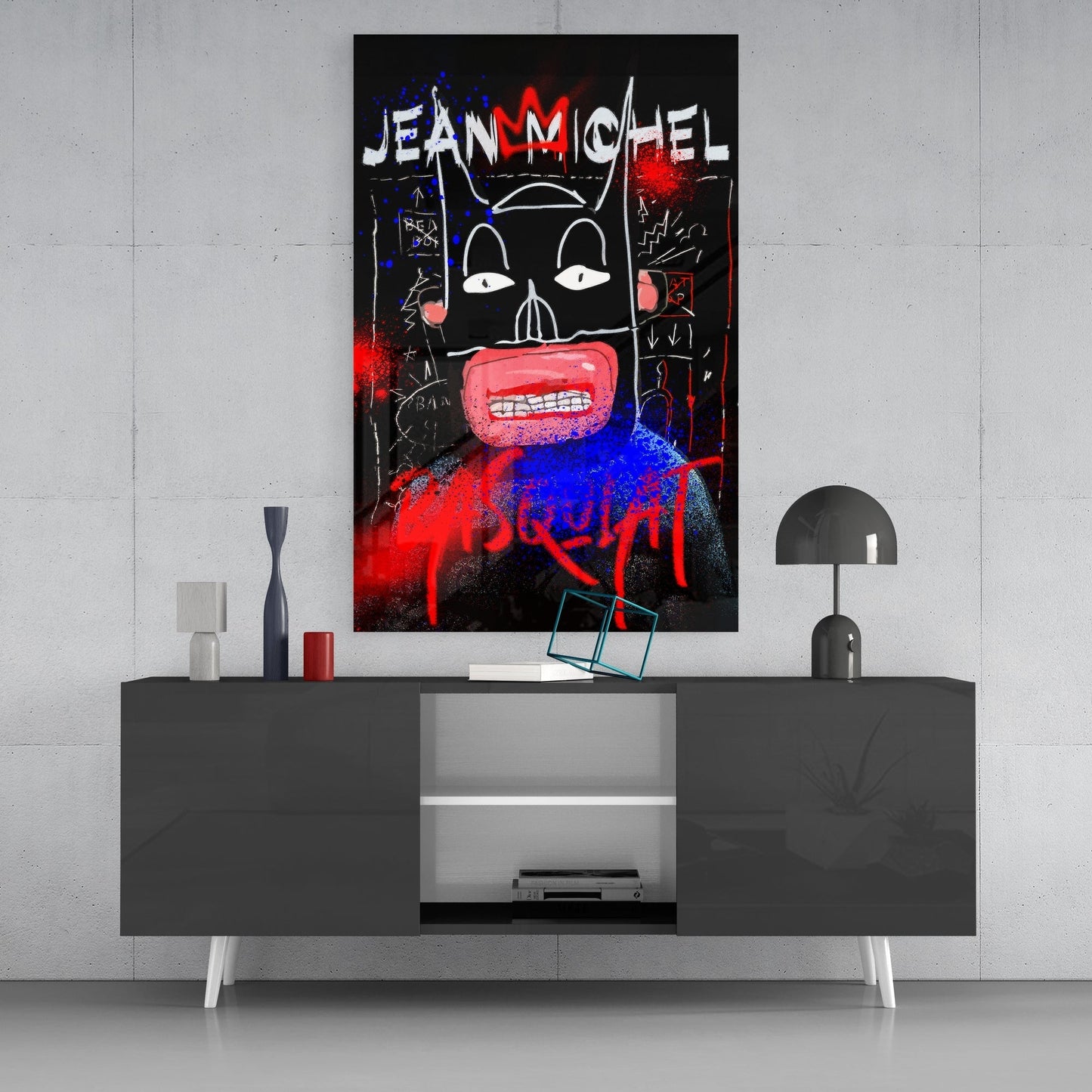 Style of Jean-Michel Basquiat Glass Wall Art || Designers Collection