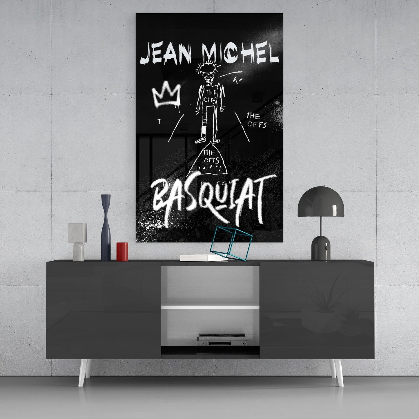 Style of Jean-Michel Basquiat Glass Wall Art || Designers Collection