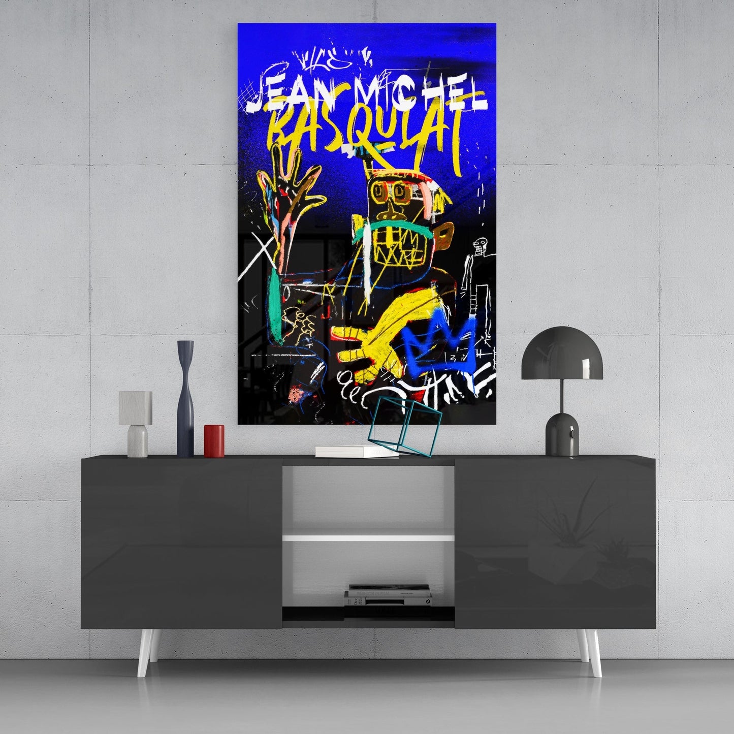 Style of Jean-Michel Basquiat Glass Wall Art || Designers Collection