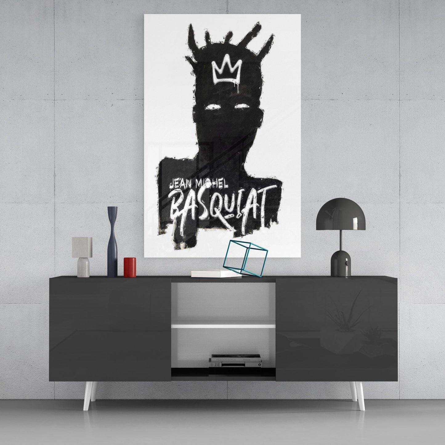 Style of Jean-Michel Basquiat Glass Wall Art || Designers Collection