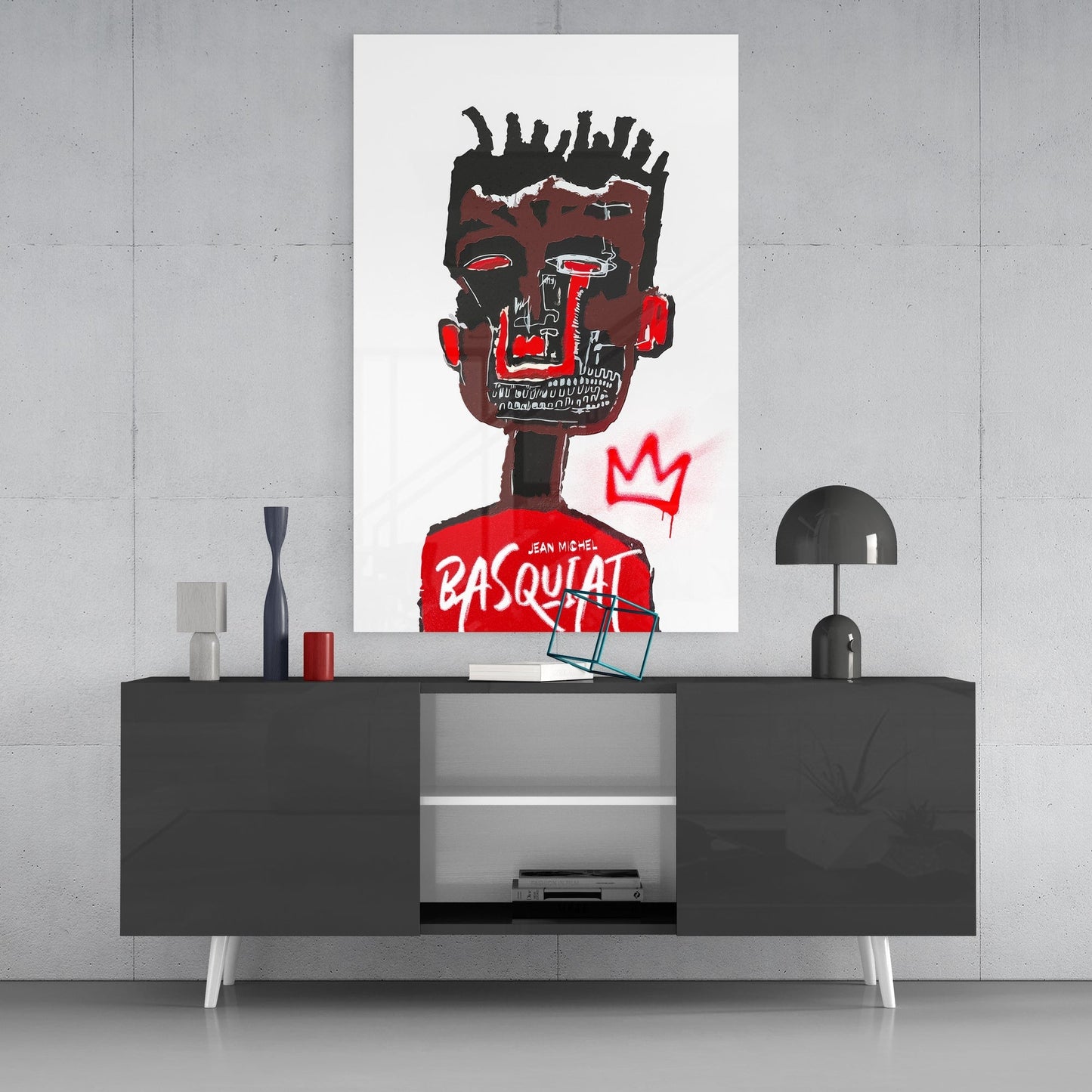 Style of Jean-Michel Basquiat Glass Wall Art || Designers Collection