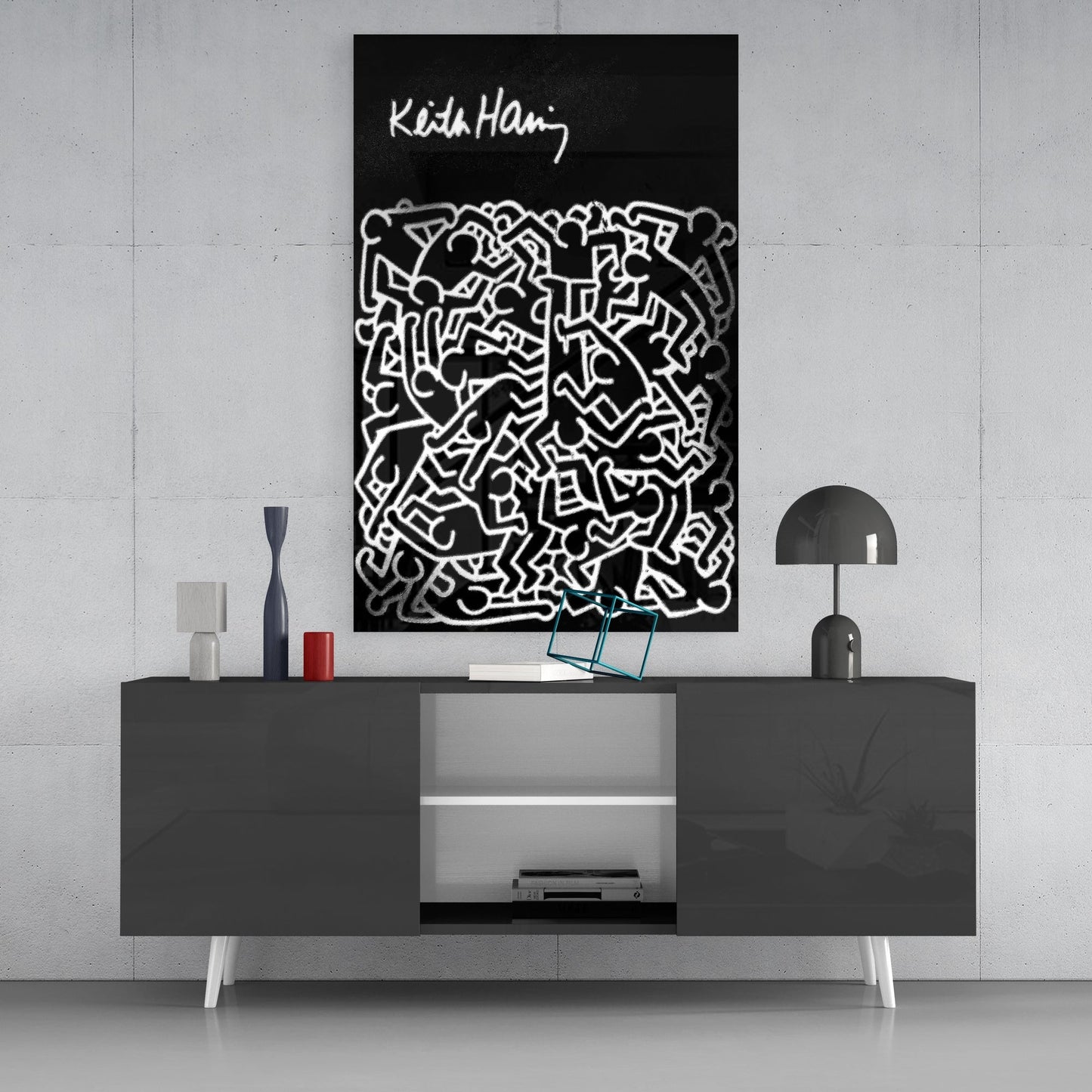 Style of Keith Haring Glass Wall Art || Designers Collection