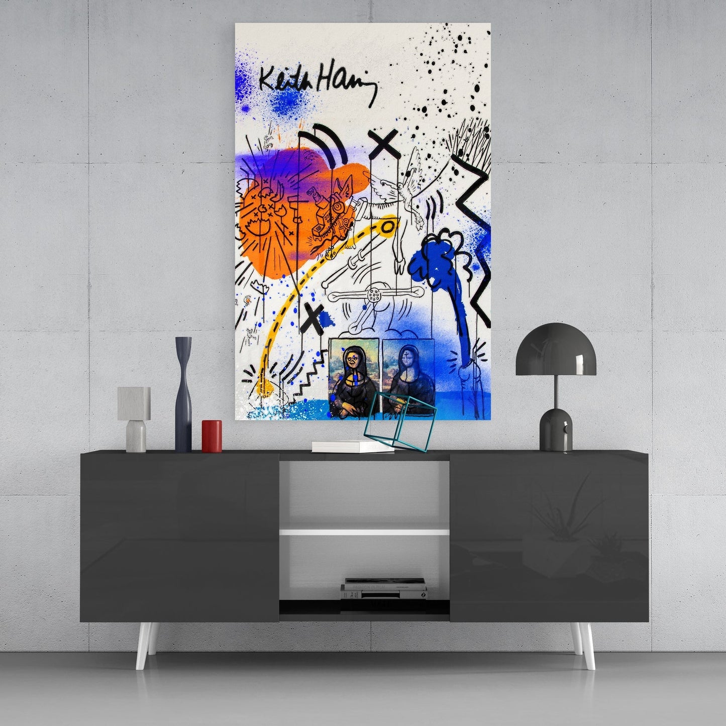 Style of Keith Haring Glass Wall Art || Designers Collection