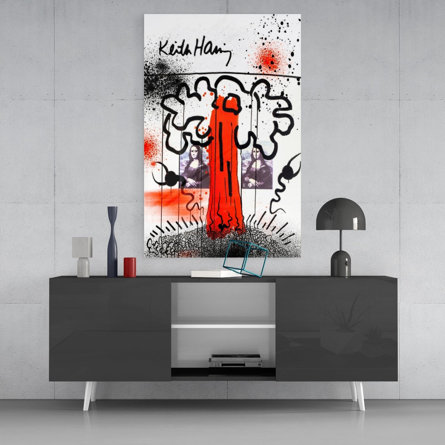 Style of Keith Haring Glass Wall Art || Designers Collection