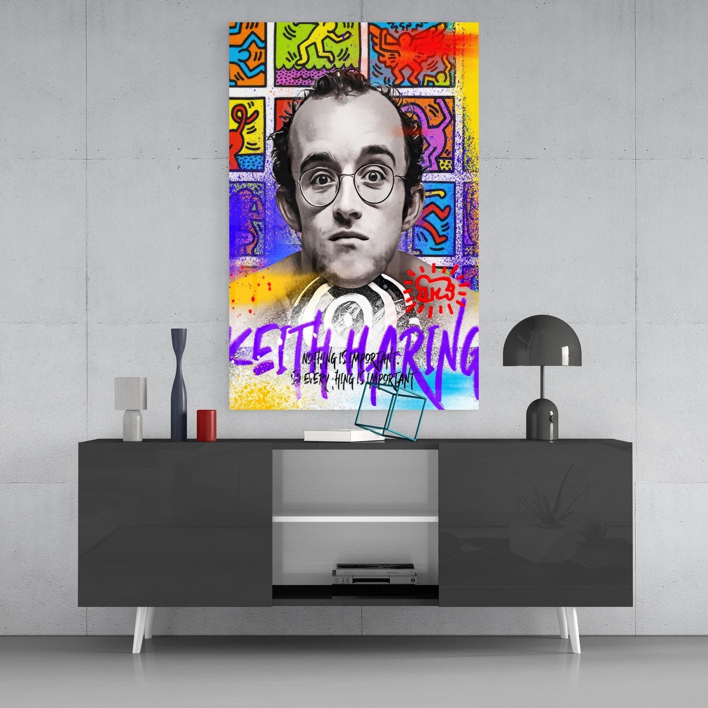 Keith Haring Glass Wall Art || Designers Collection