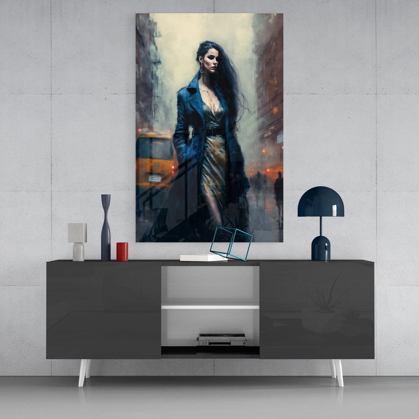 Stand Womenly Glass Wall Art || Designers Collection
