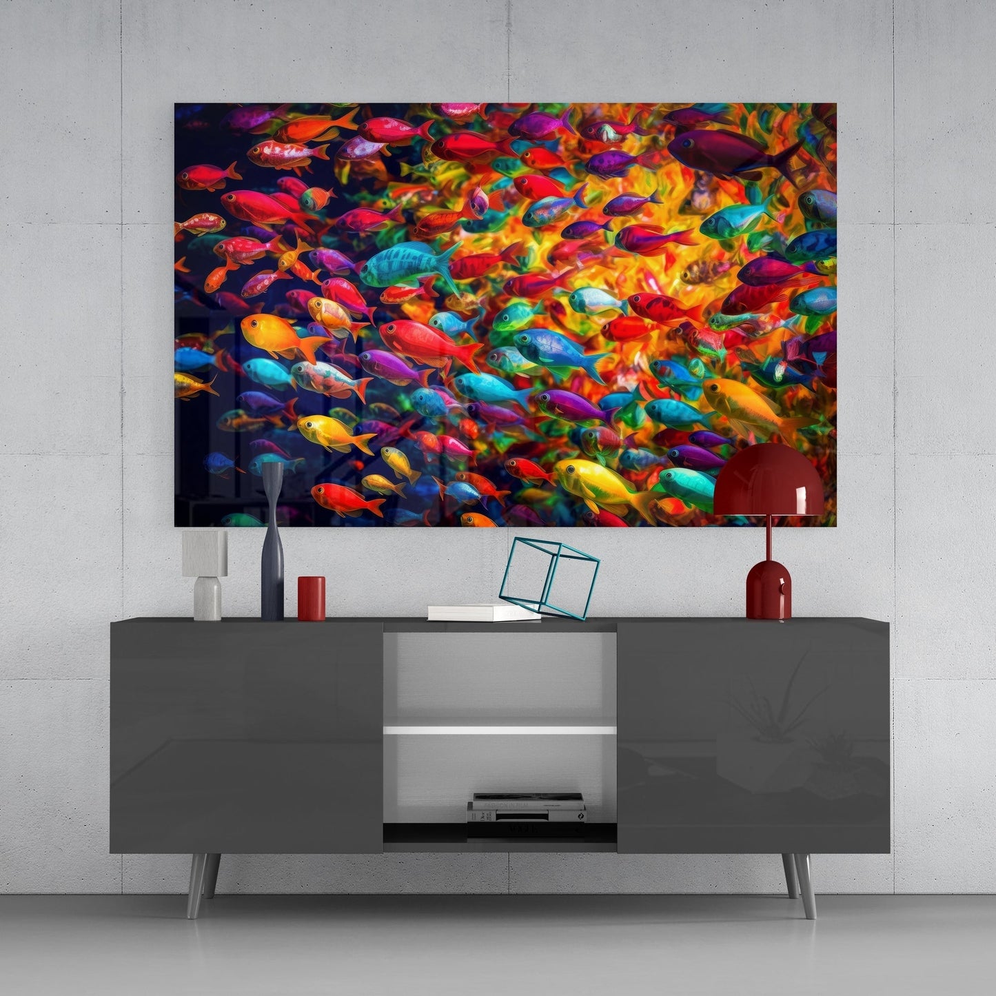 Fish World Glass Wall Art || Designer's Collection
