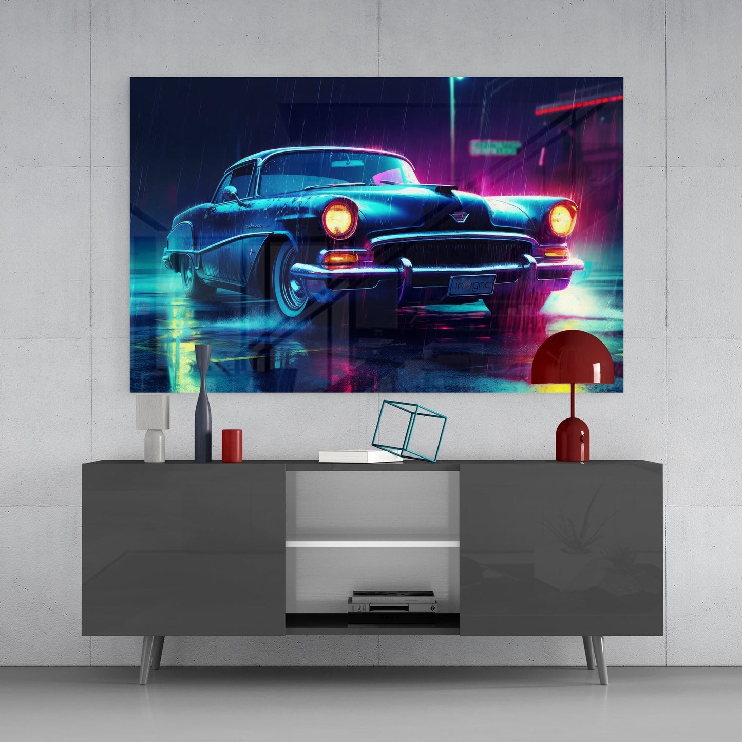 Cadillac Glass Wall Art || Designer's Collection
