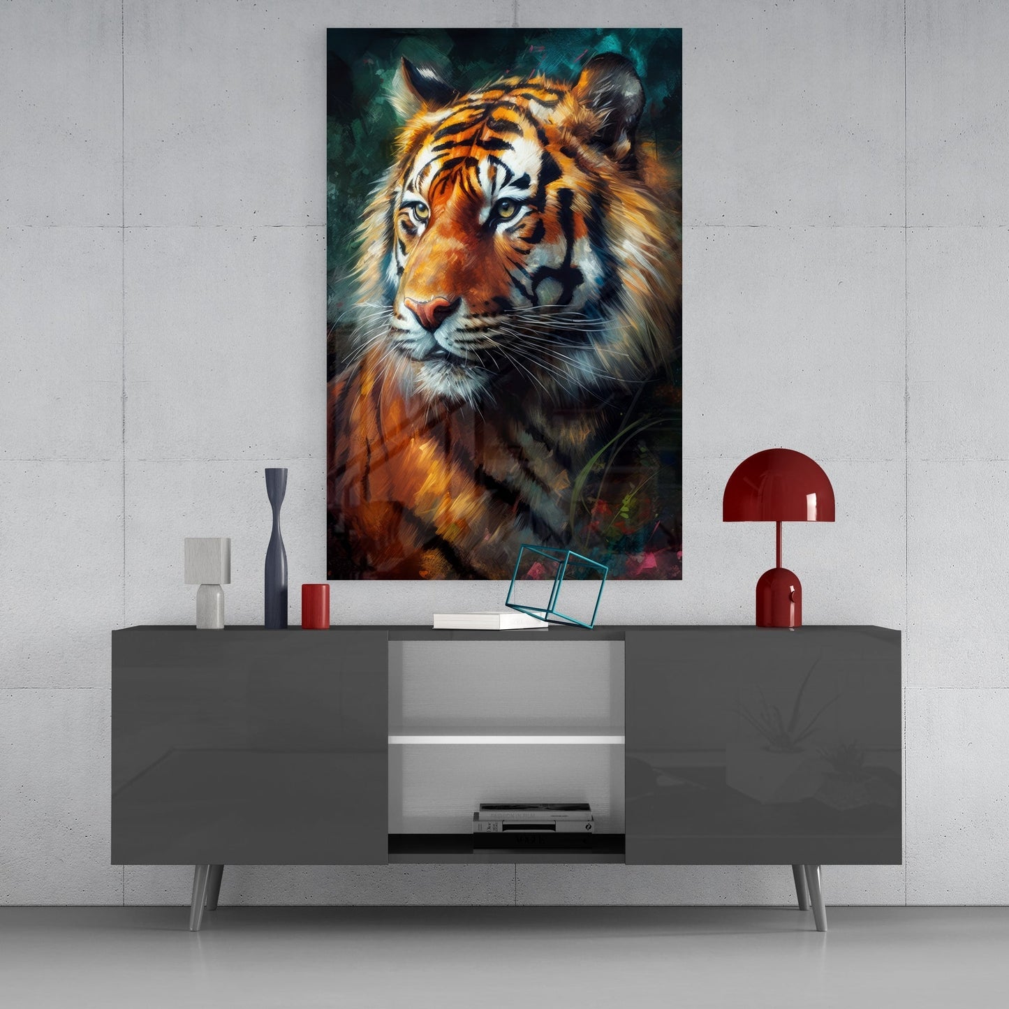 Tiger Glass Wall Art || Designer's Collection