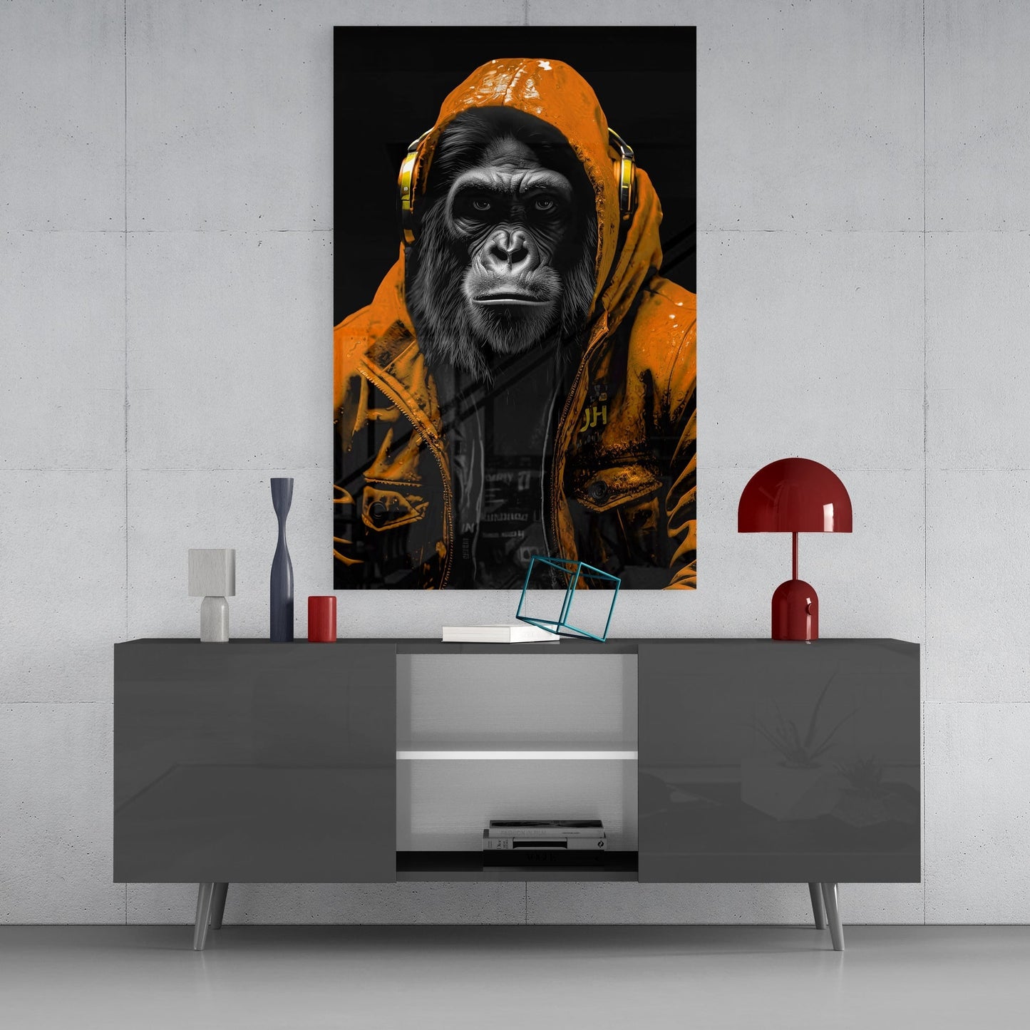 The Ape Glass Wall Art || Designer's Collection