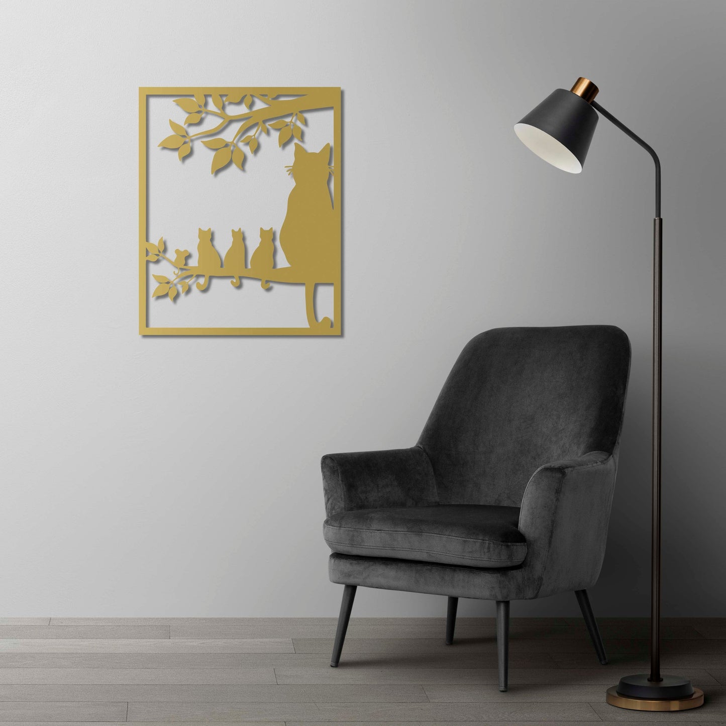 Daldaki Kediler Metal Tablo