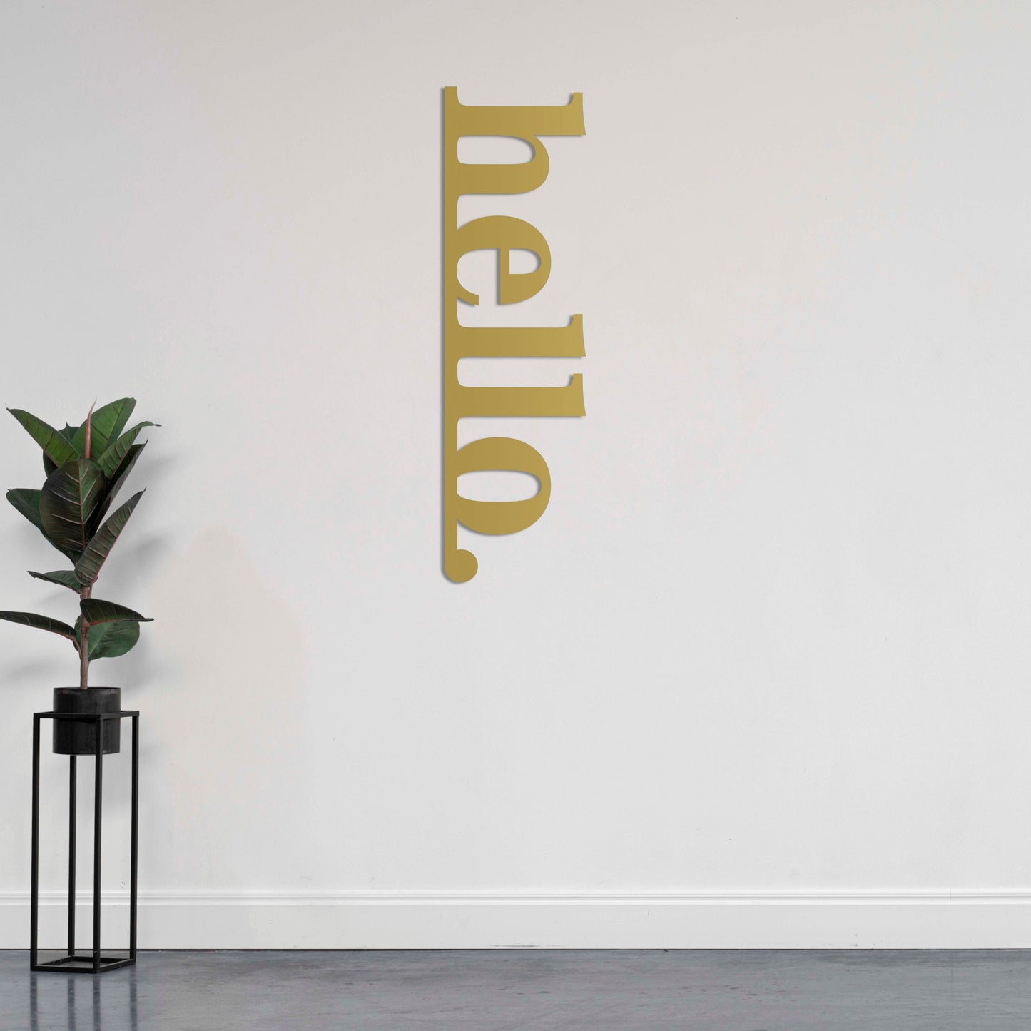 Vertical "Hello" Lettering Metal Sign
