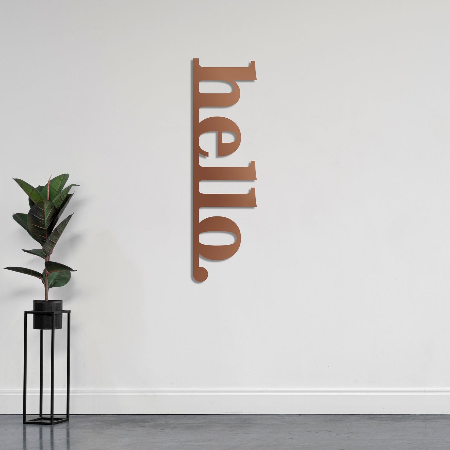 Vertical "Hello" Lettering Metal Sign