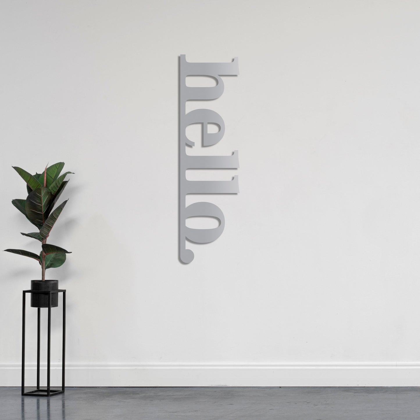 Vertical "Hello" Lettering Metal Sign