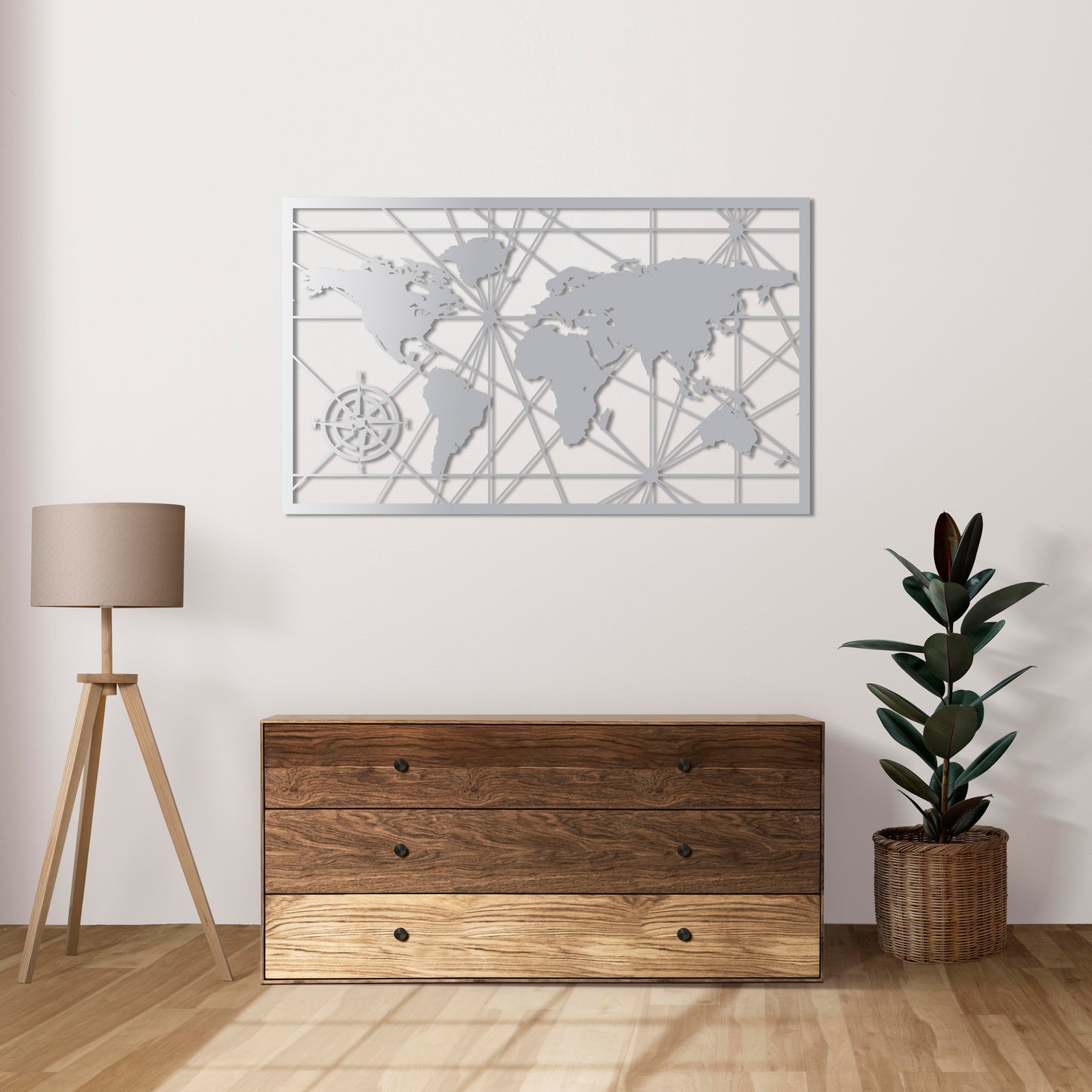 Exploration Routes - World Map Metal Painting