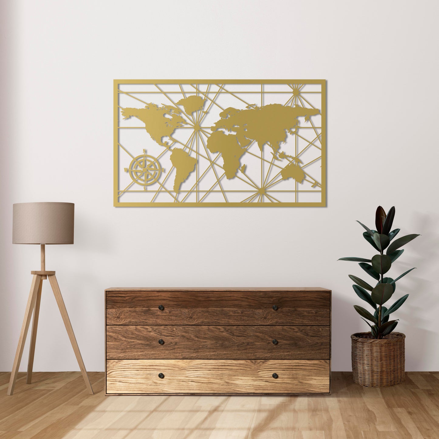 Exploration Routes - World Map Metal Painting