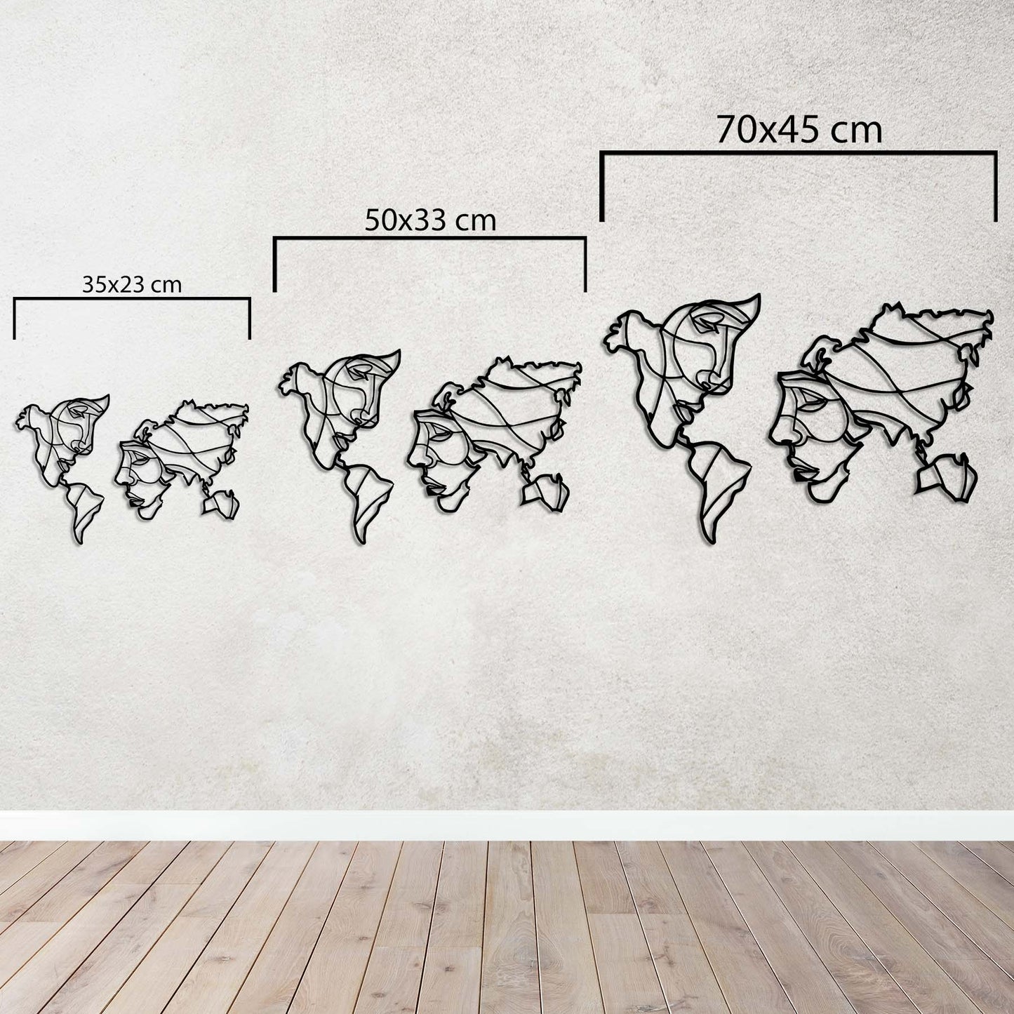 Faces of the World – Artistic World Map Metal Painting