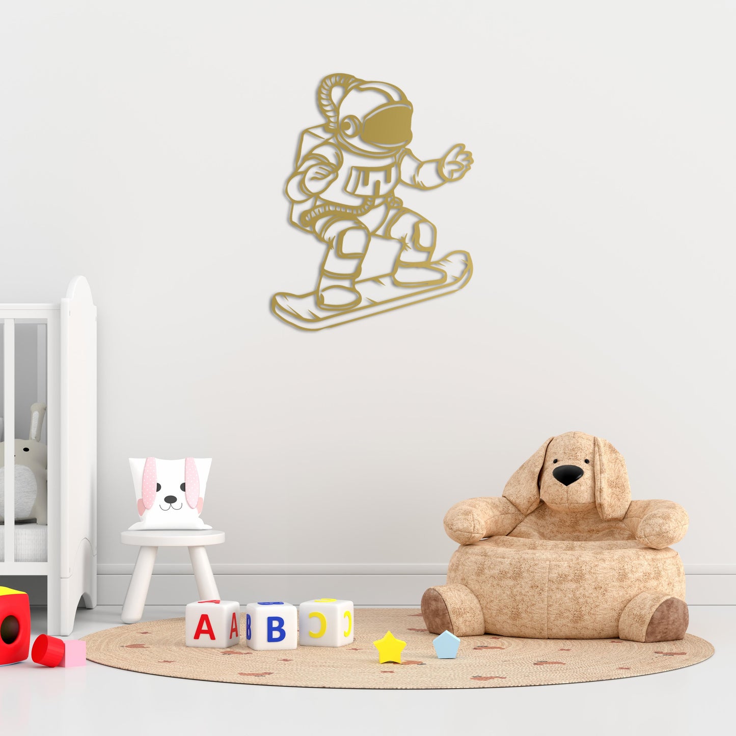 Skateboarding Fun in Space Metal Painting