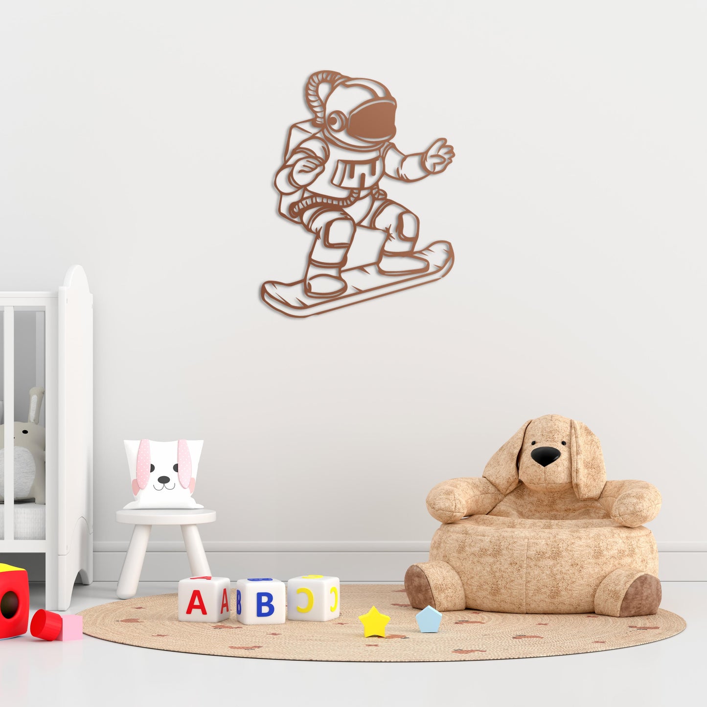 Skateboarding Fun in Space Metal Painting