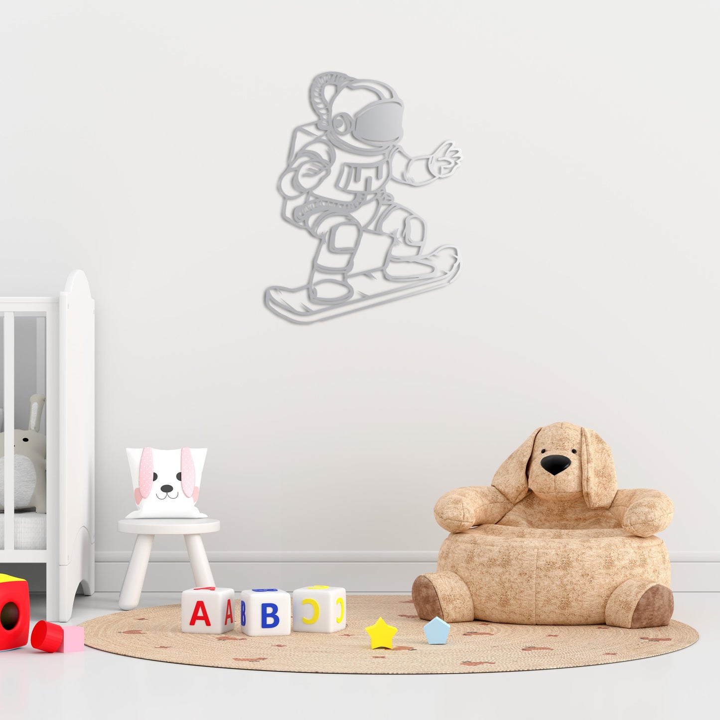 Skateboarding Fun in Space Metal Painting