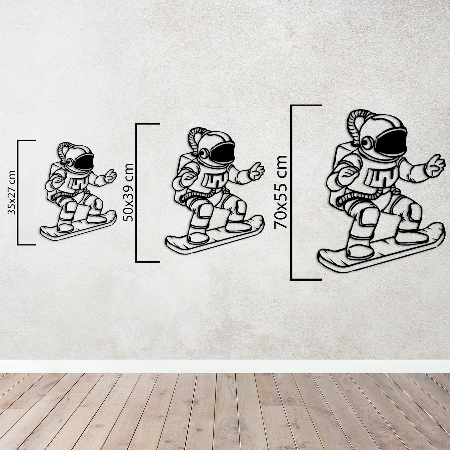 Skateboarding Fun in Space Metal Painting