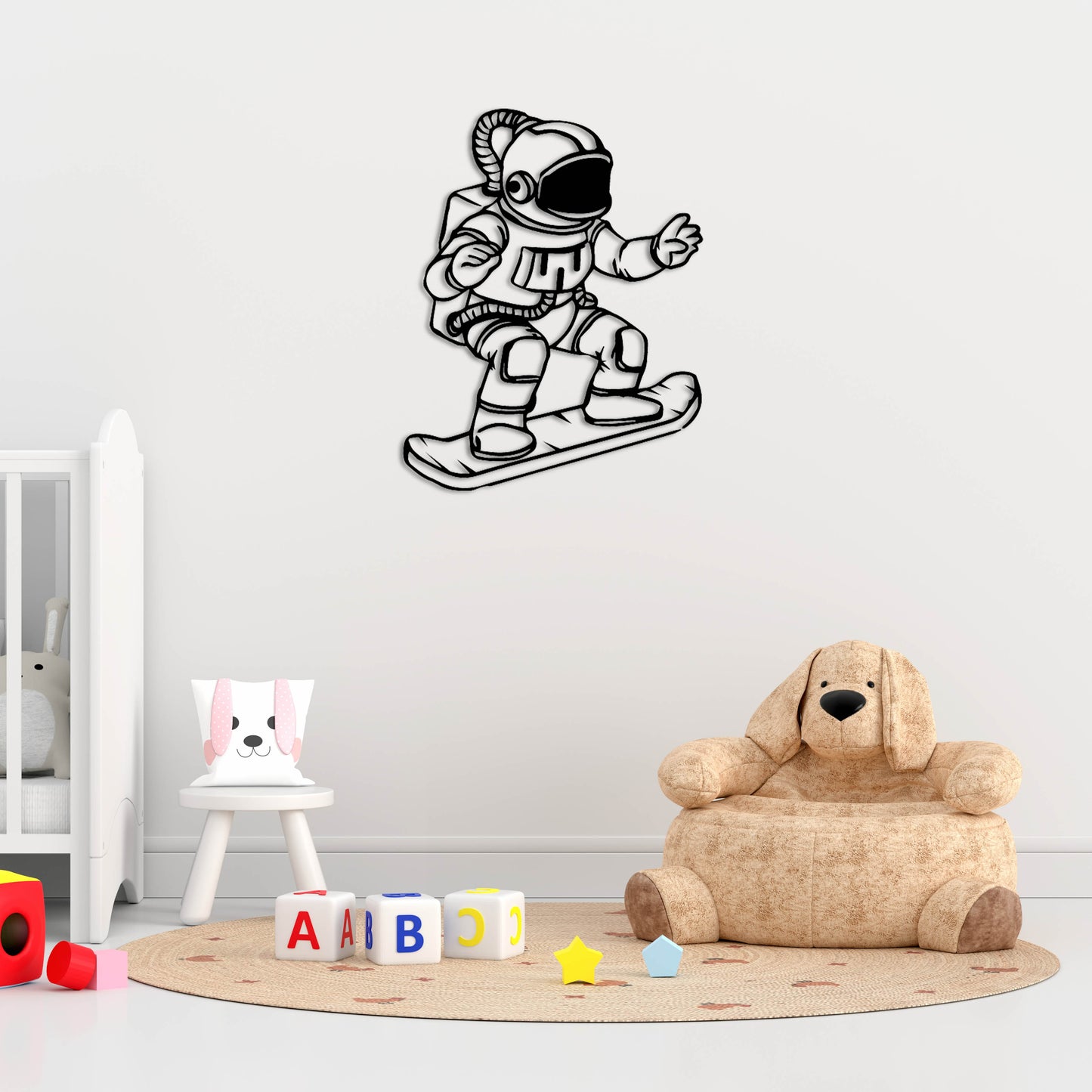 Skateboarding Fun in Space Metal Painting