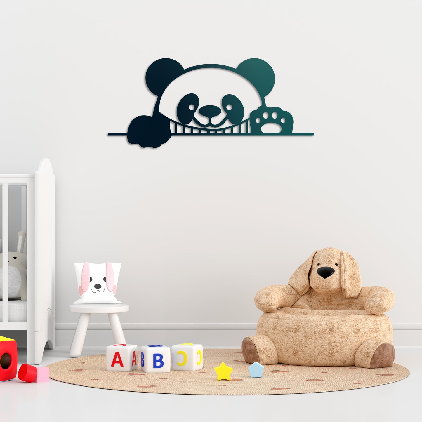 Curious Panda Metal Painting