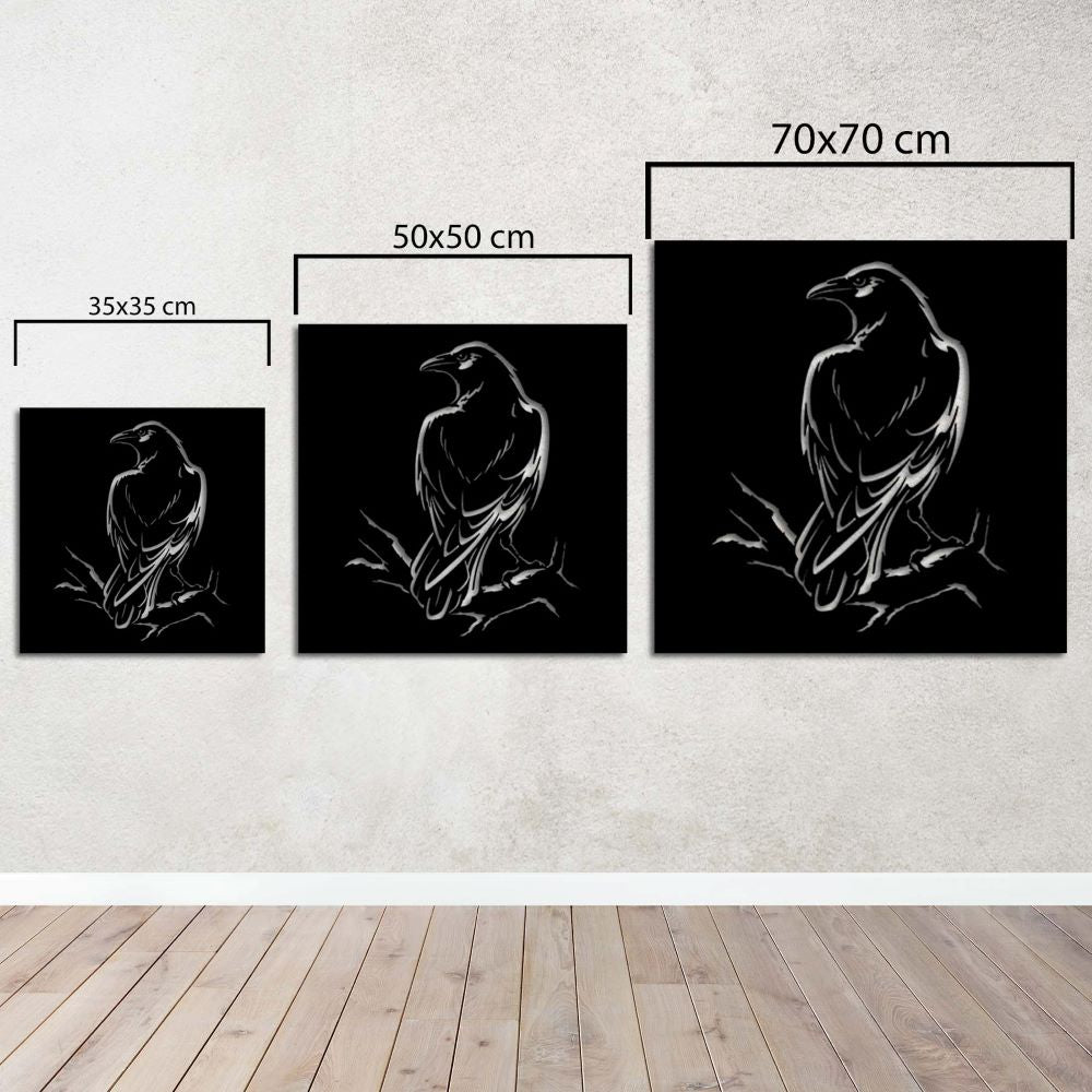 Mysterious Crow Metal Painting