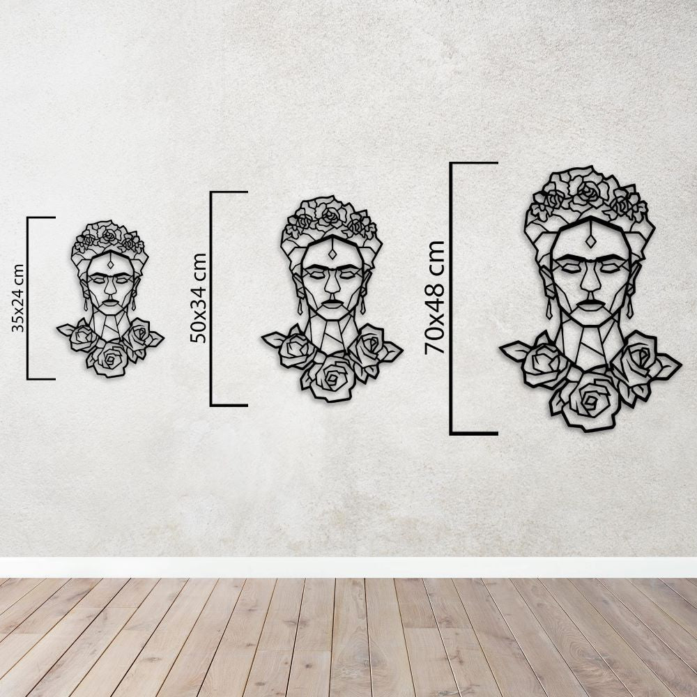 Queen of Flowers Frida Kahlo Metal Painting