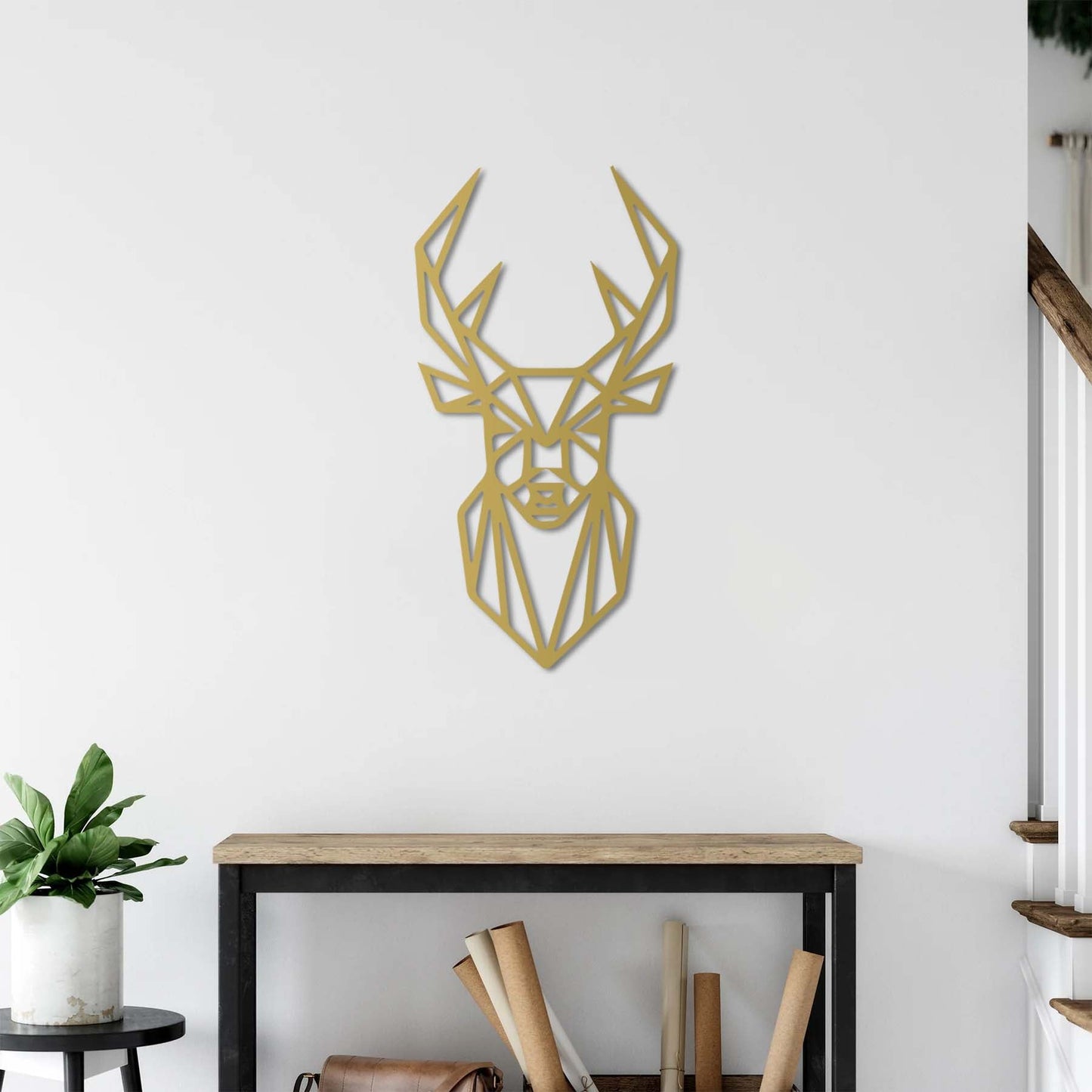 Geometrik Geyik Metal Tablo