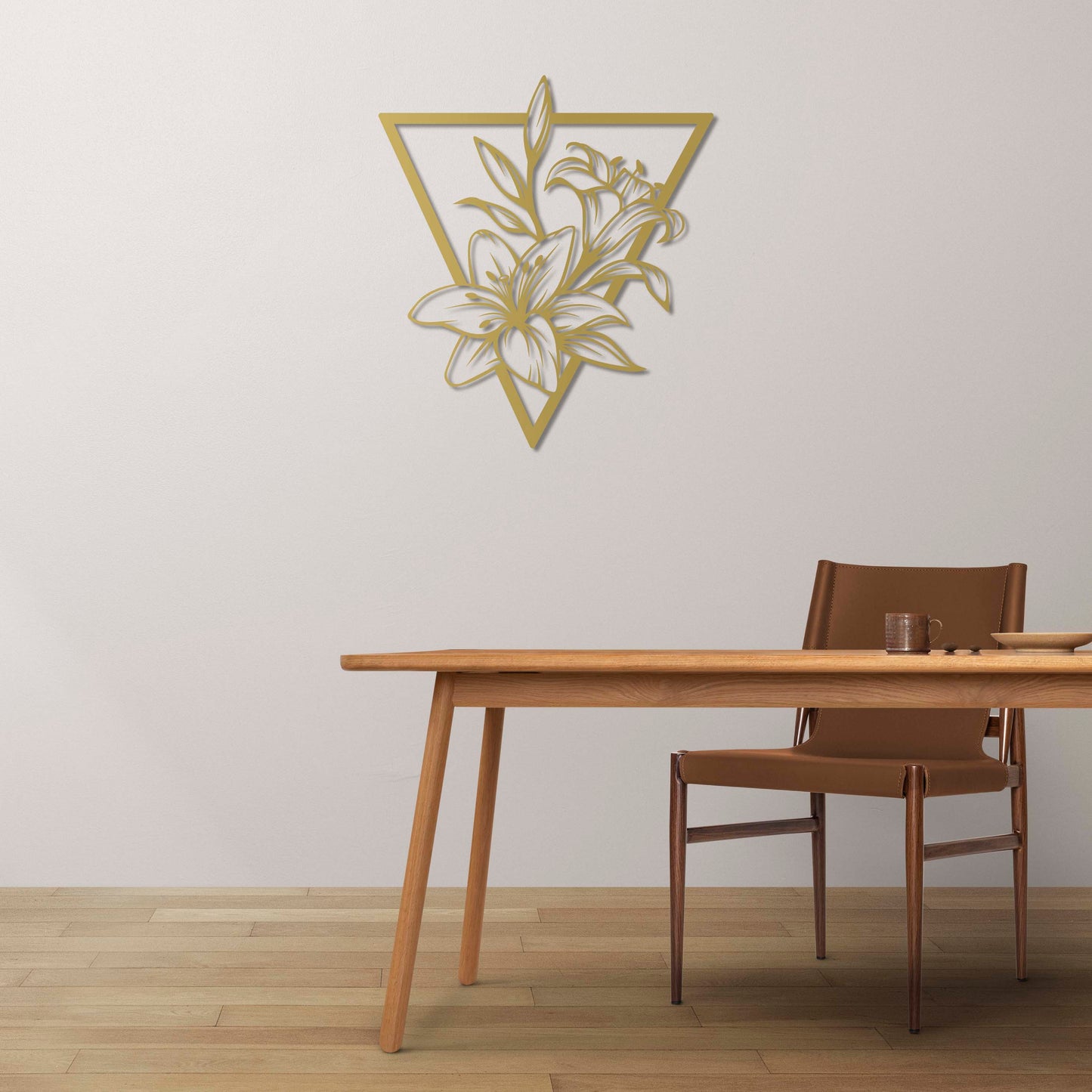 Geometrik Zambak Metal Tablo