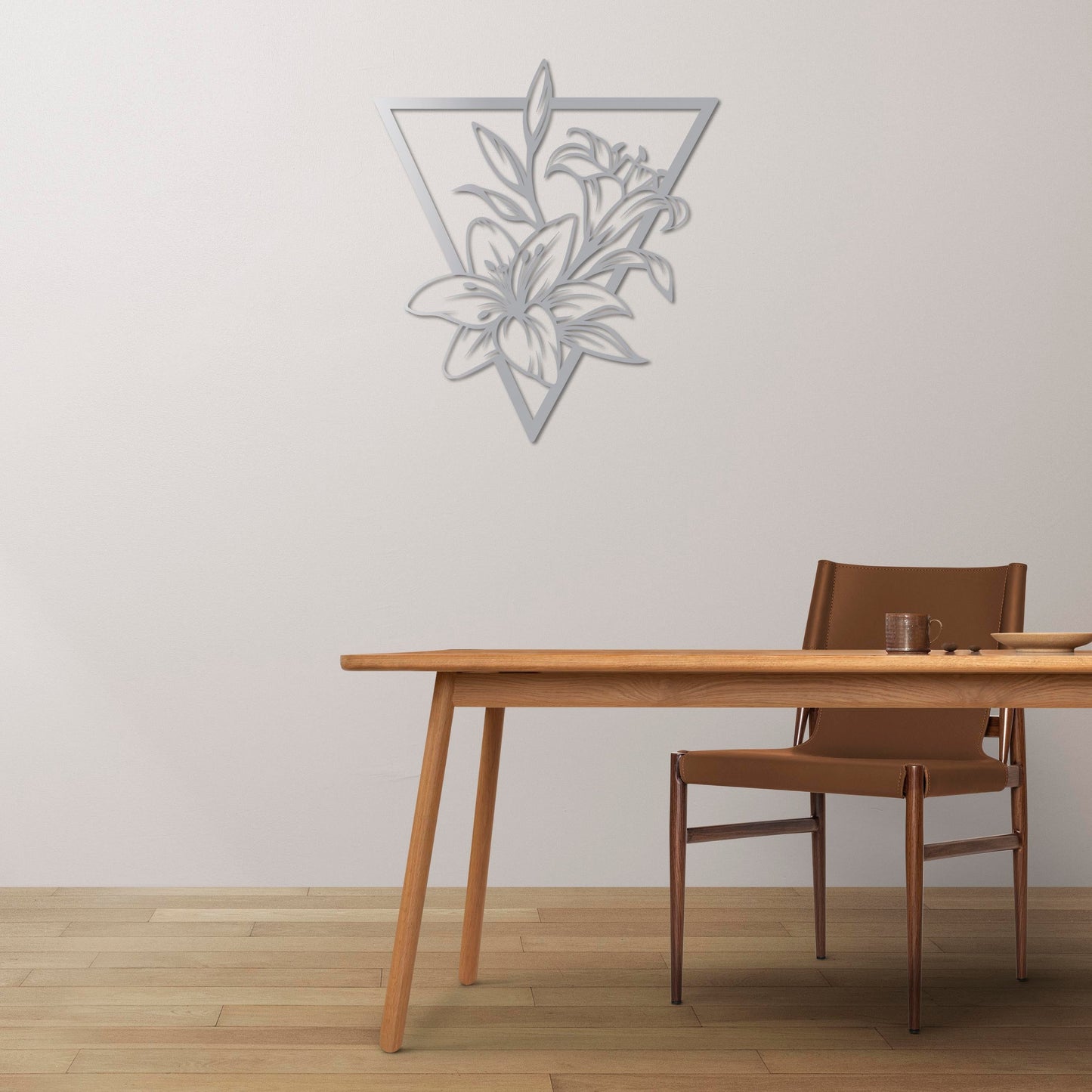 Geometrik Zambak Metal Tablo