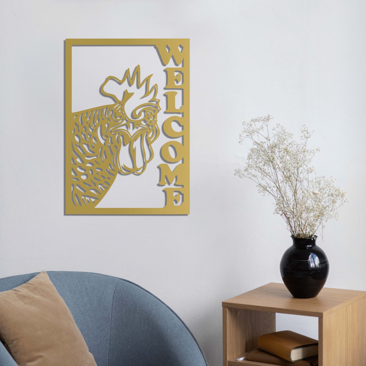 Hoş Geldin Horoz Metal Tablo