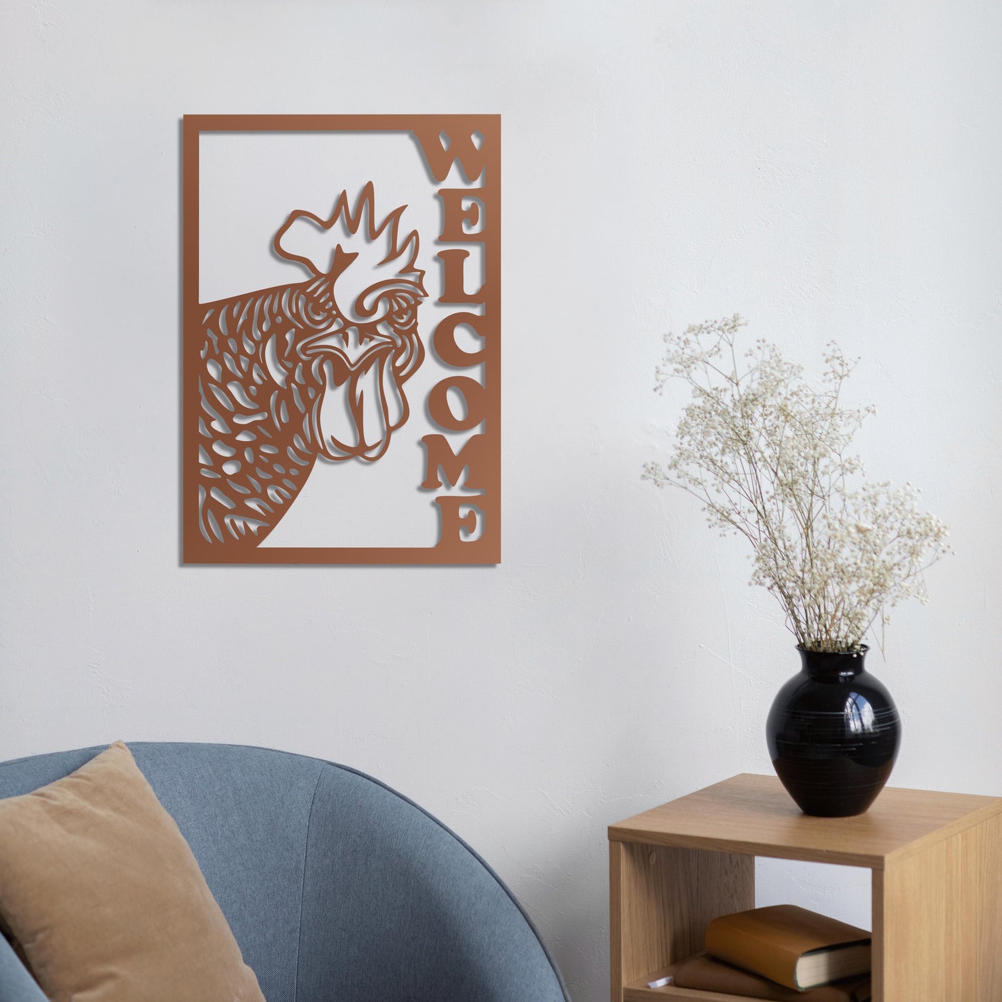 Hoş Geldin Horoz Metal Tablo