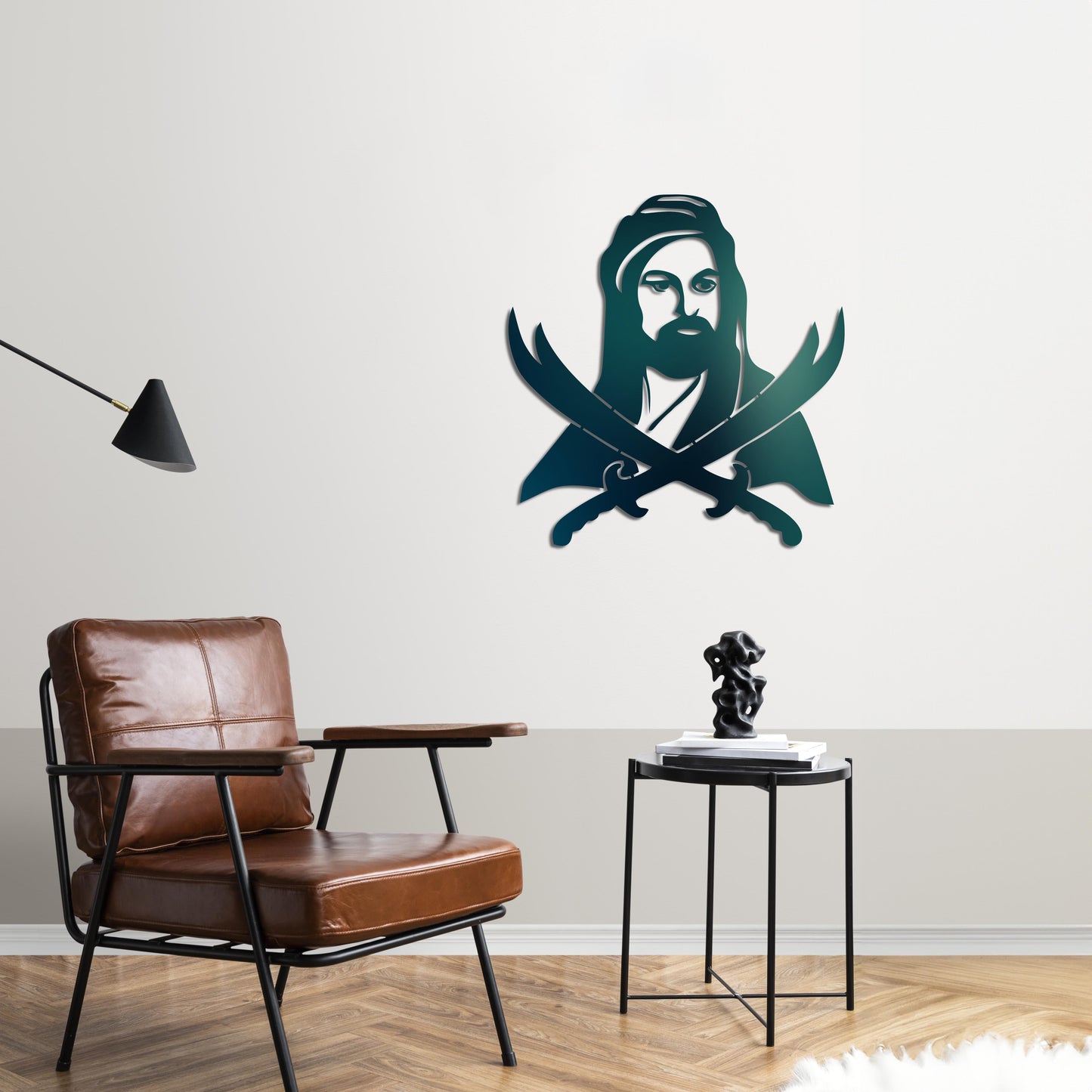 Nobility with Two Swords Hz. Ali Islamic Metal Painting