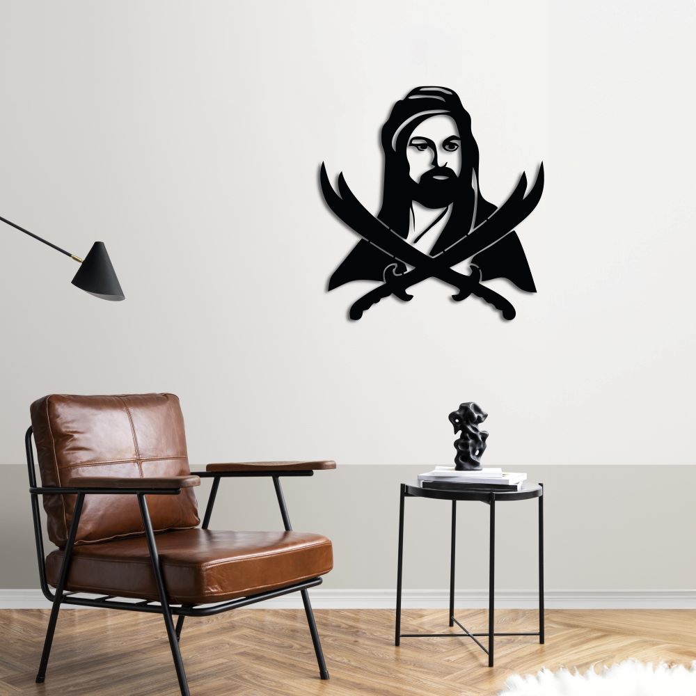 Nobility with Two Swords Hz. Ali Islamic Metal Painting