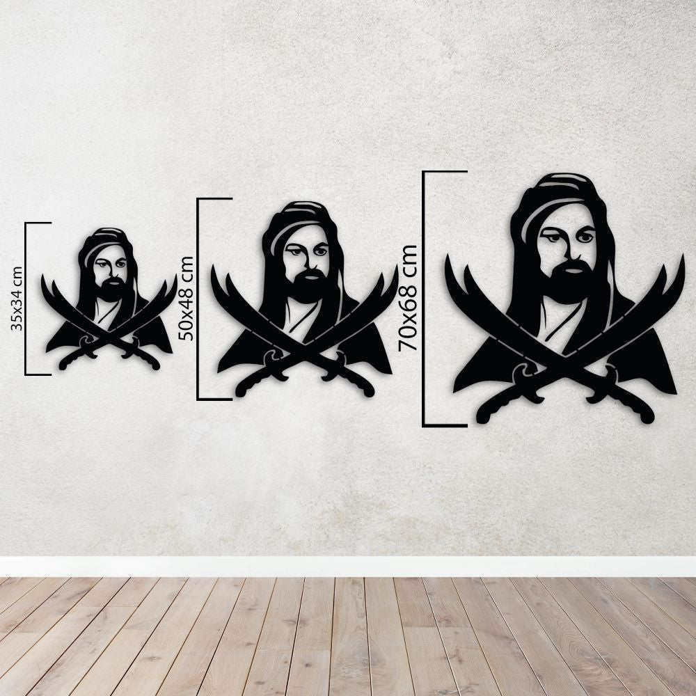 Nobility with Two Swords Hz. Ali Islamic Metal Painting