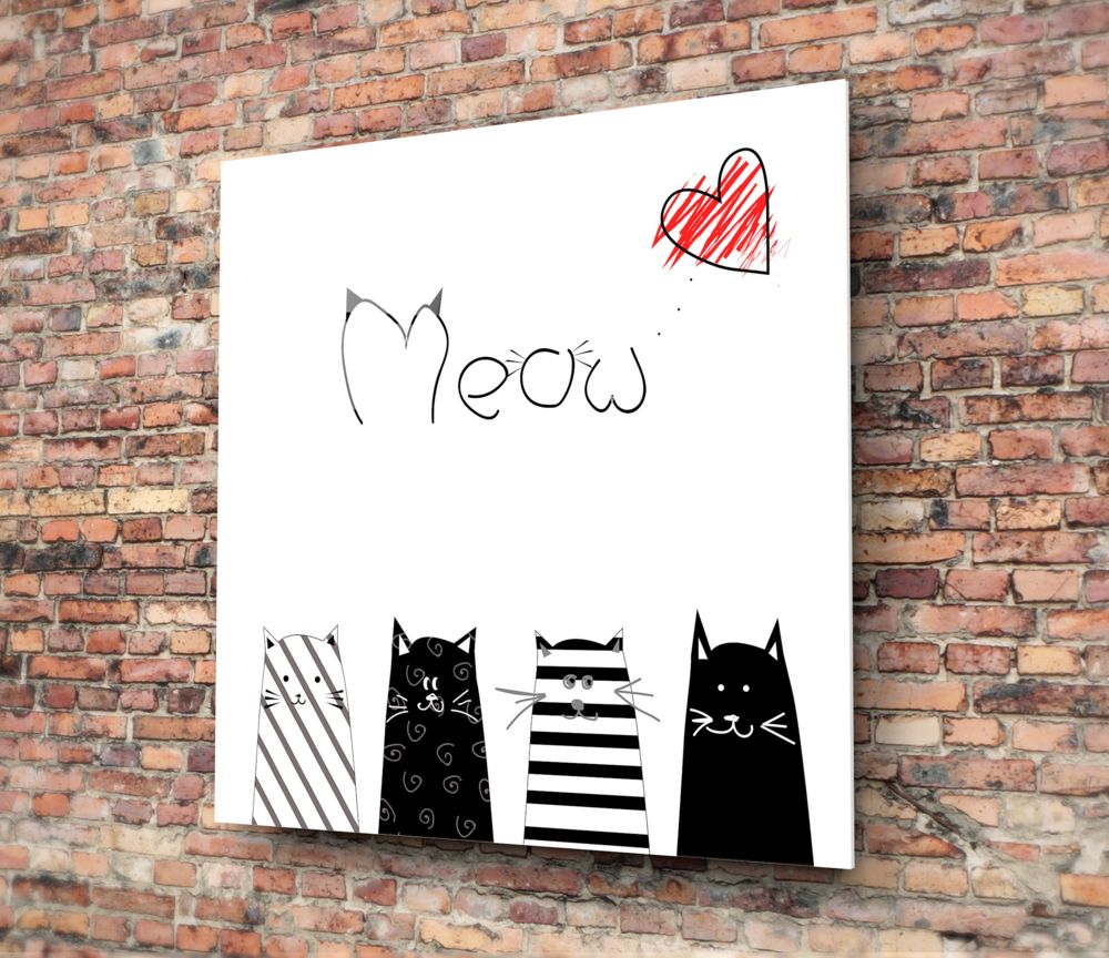 Miyav (Kedi) Cam Tablo