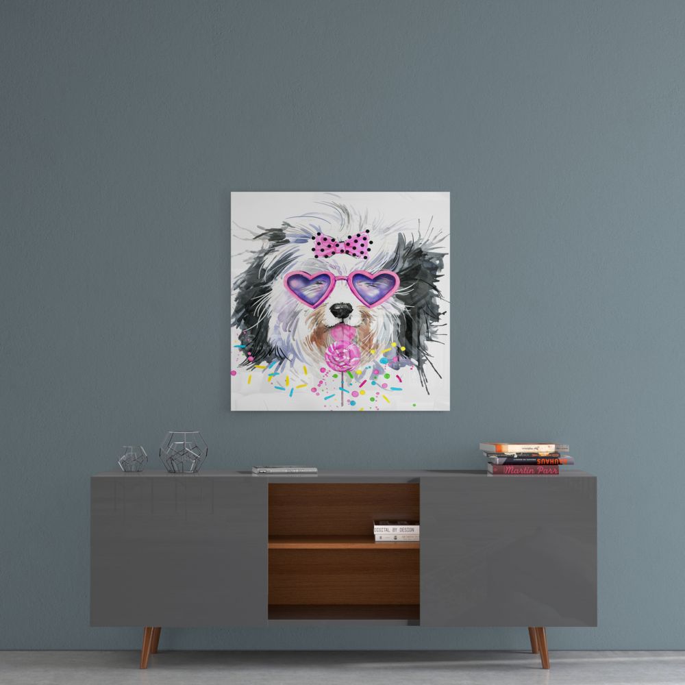 Sevimli Köpek Cam Tablo