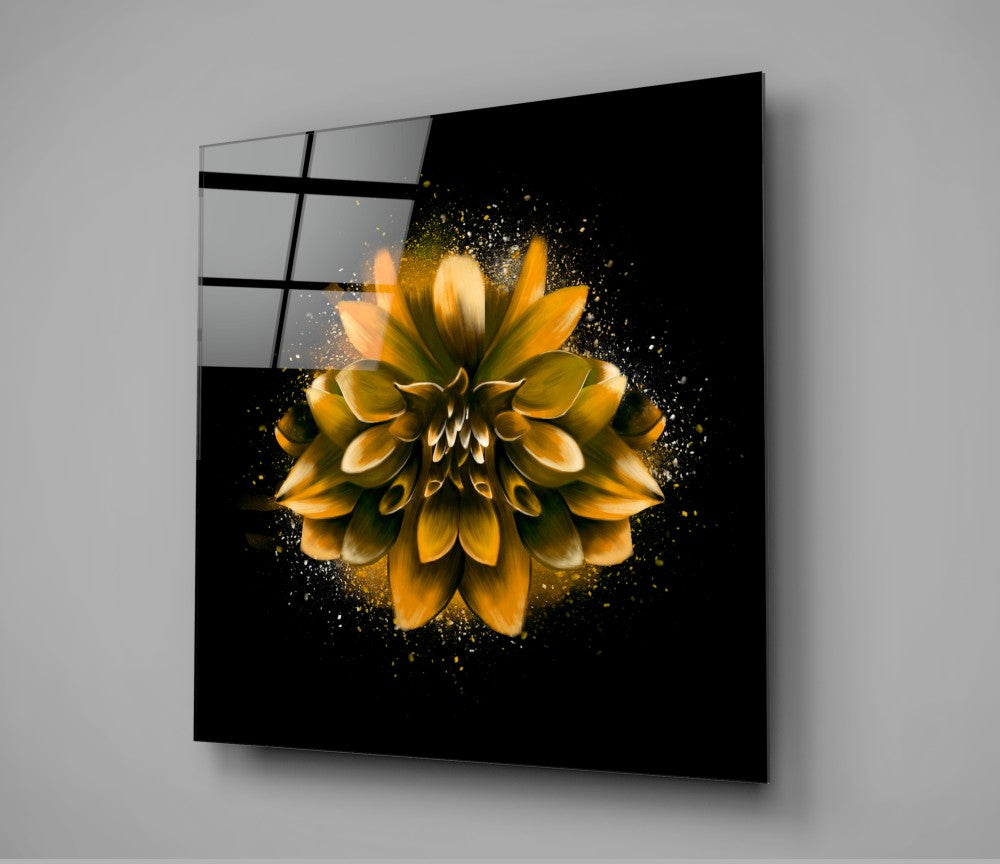 Sarı Lotus Cam Tablo