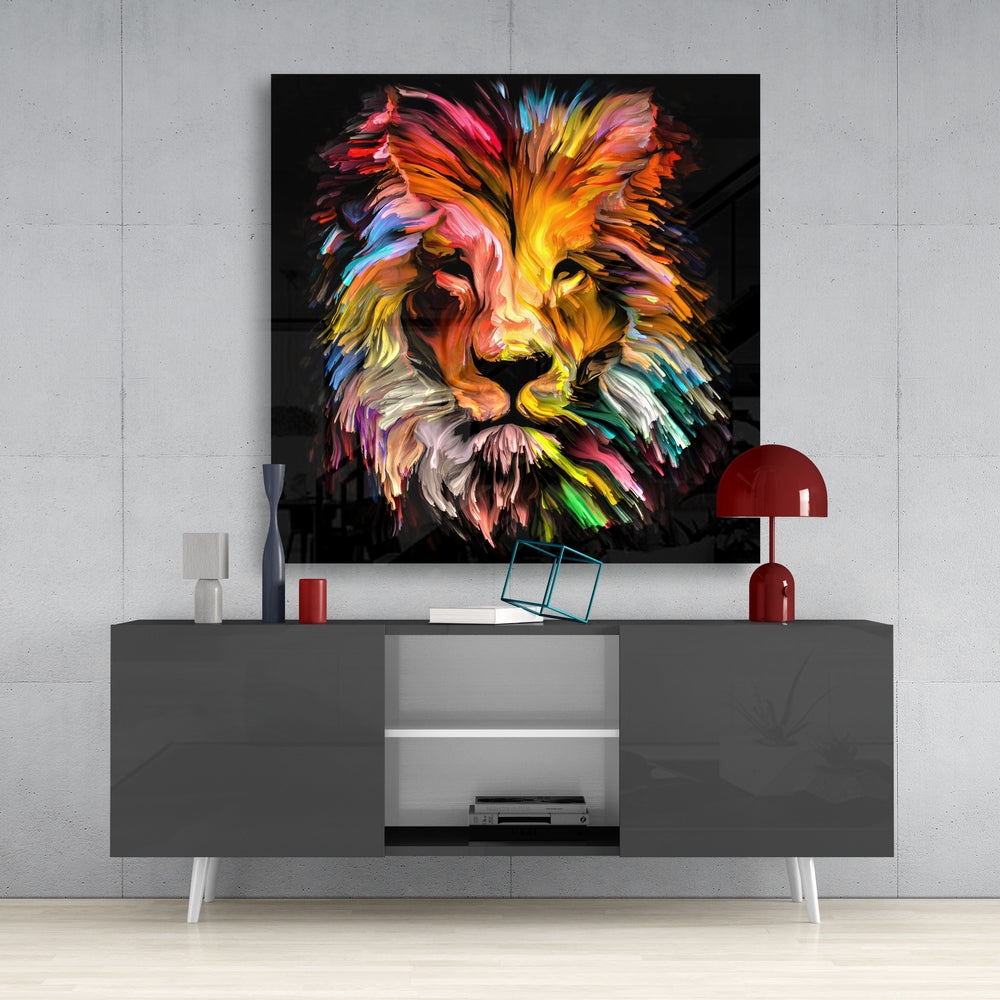 Sarı Aslan Cam Tablo